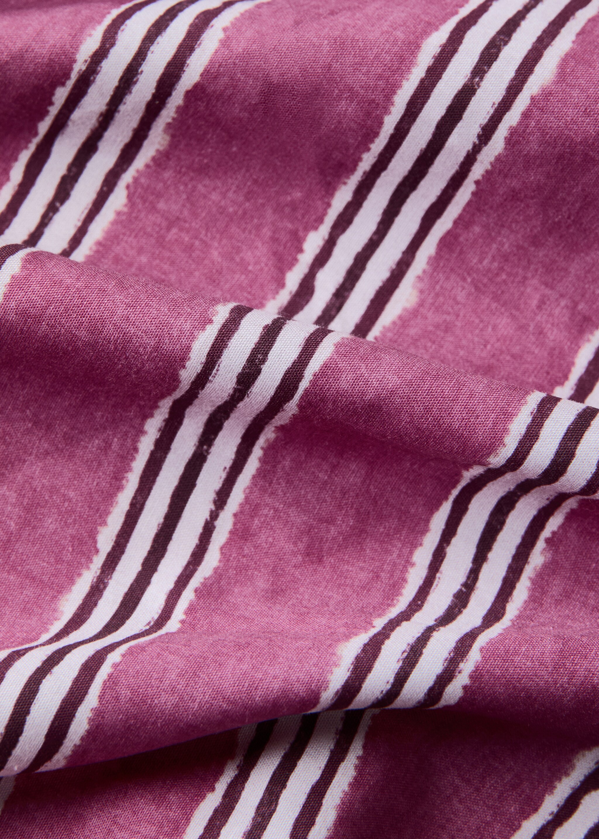 Funda nórdica algodón percal rayas tricolor Cama 150/160cm - Detalle del artículo 1, Cereza. Ref: 27083010-00.