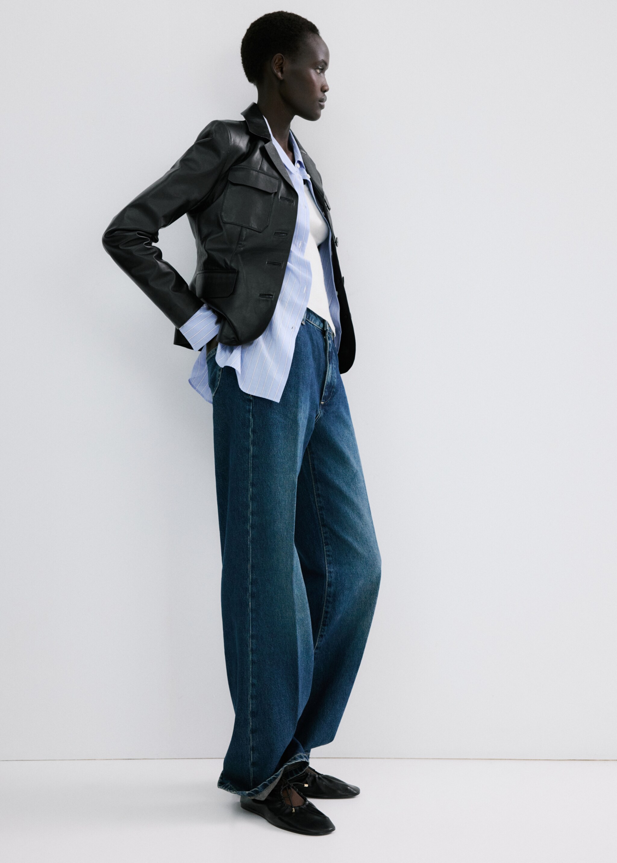 Ruched shoes with bow - Details of the article 9, Black. Ref: 27083268-00.