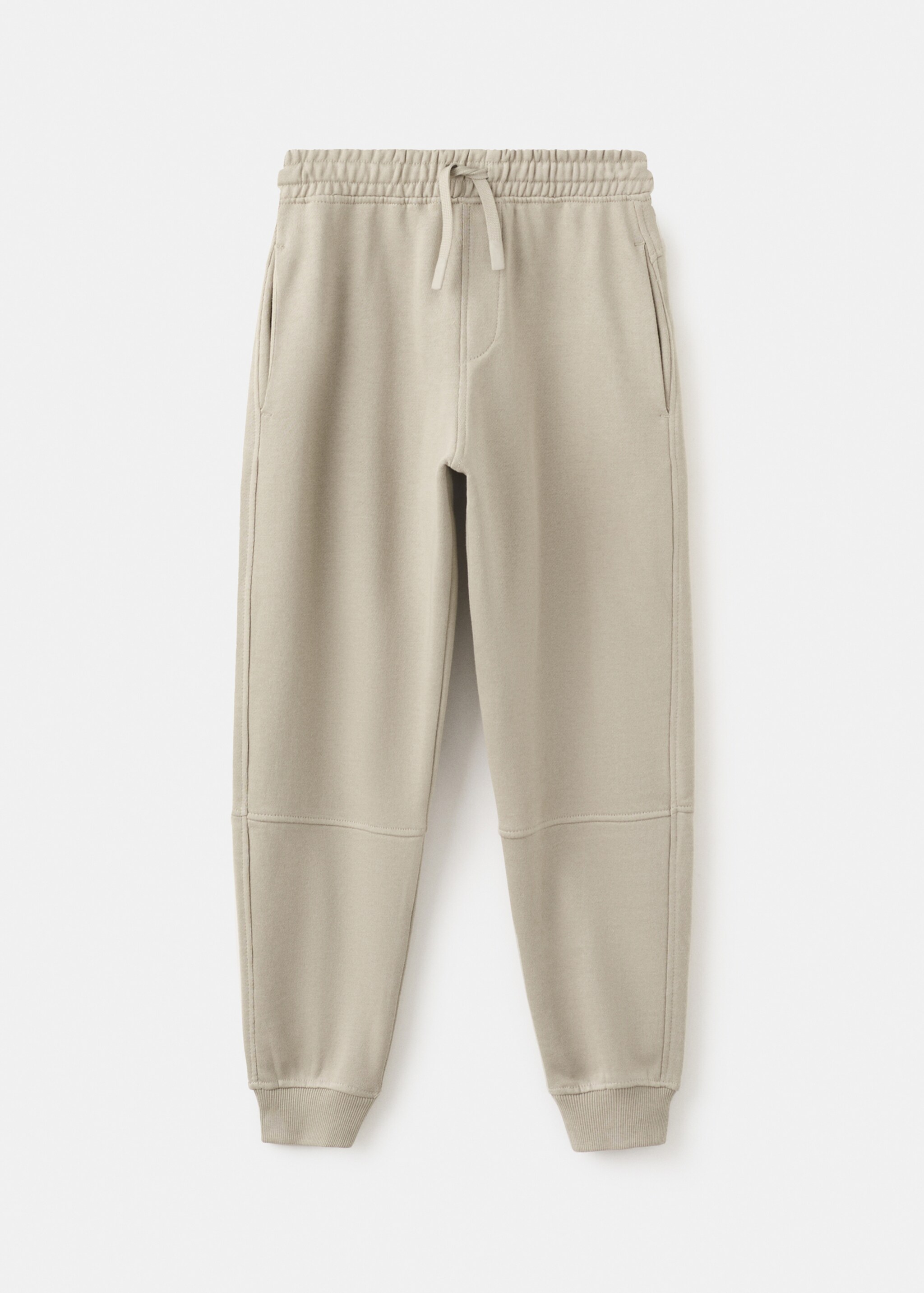 Cotton joggers with elastic waist - Article without model, Sand. Ref: 27083278-00.