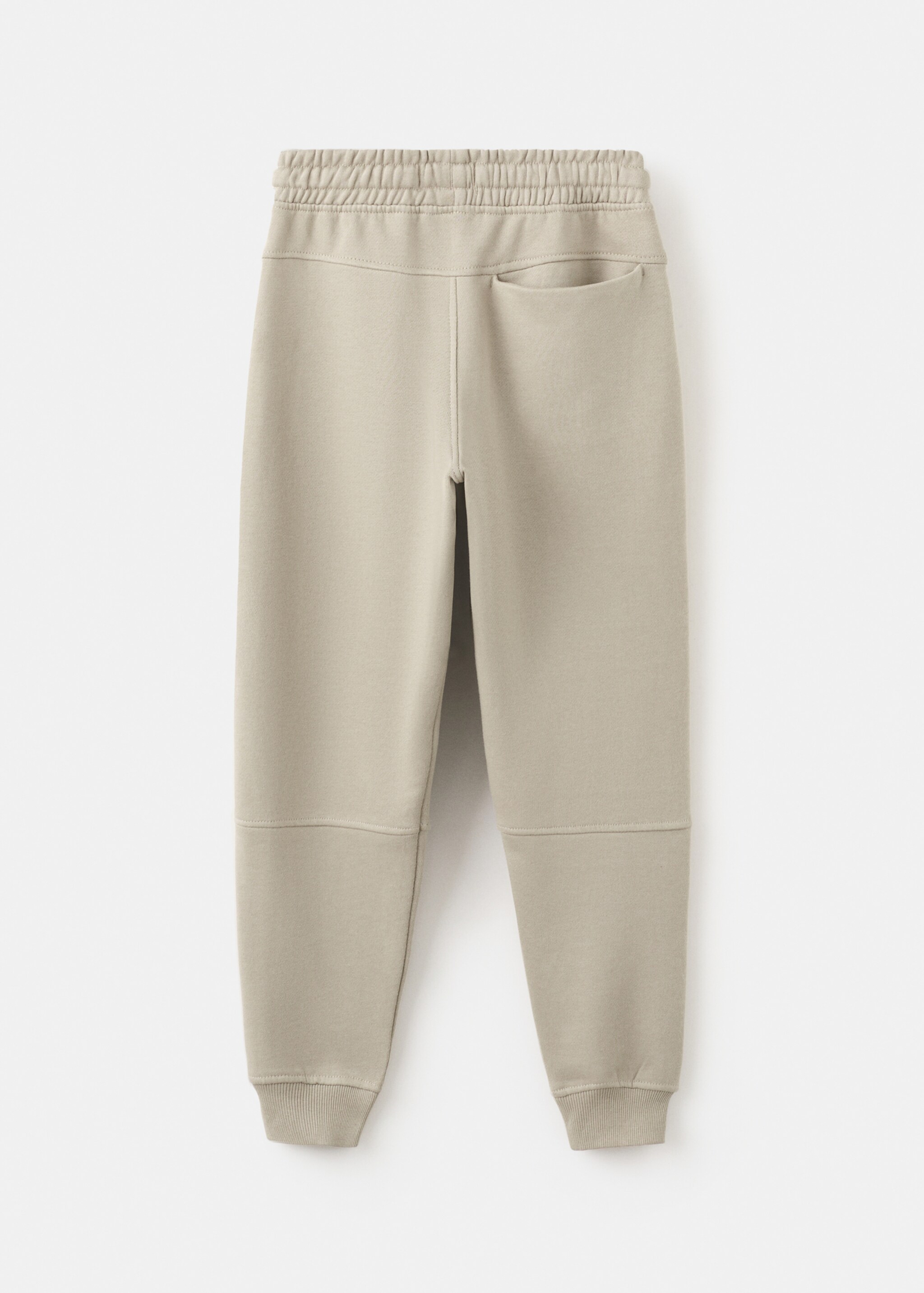 Cotton joggers with elastic waist - Reverse of the article, Sand. Ref: 27083278-00.