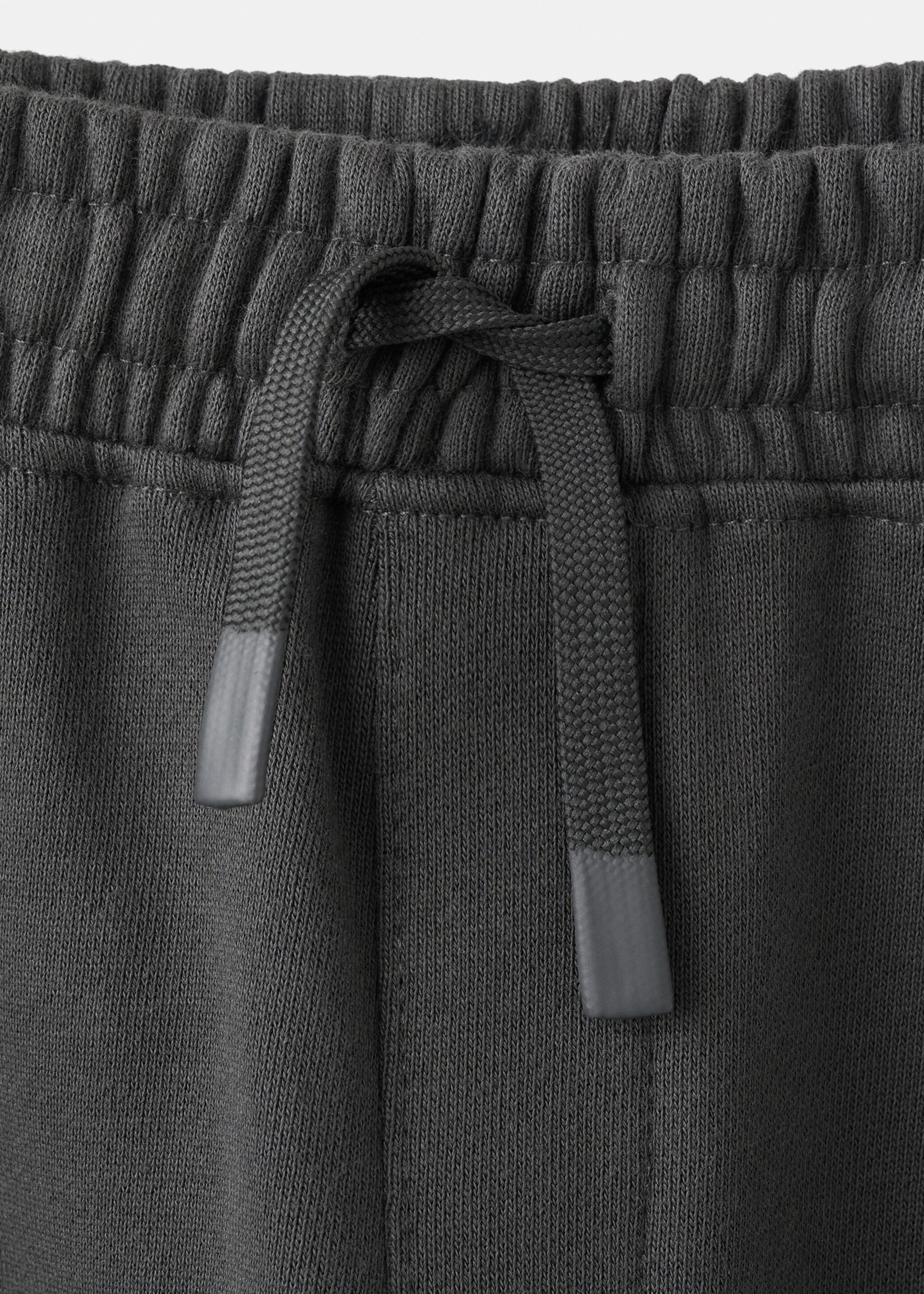 Cotton joggers with elastic waist - Details of the article 8, Charcoal. Ref: 27083278-00.