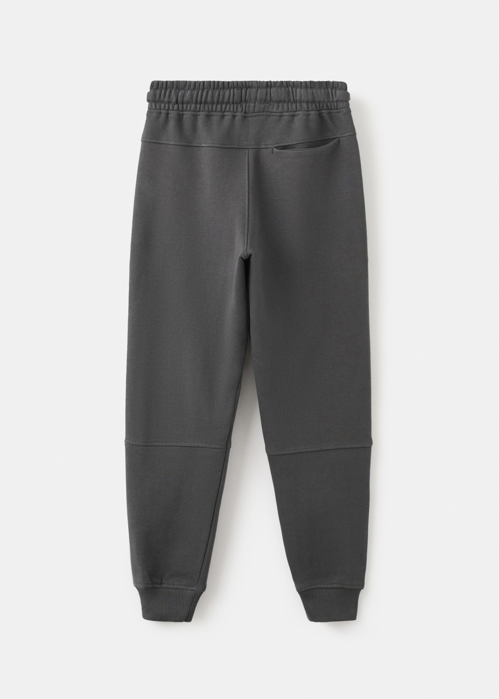 Cotton joggers with elastic waist - Reverse of the article, Charcoal. Ref: 27083278-00.