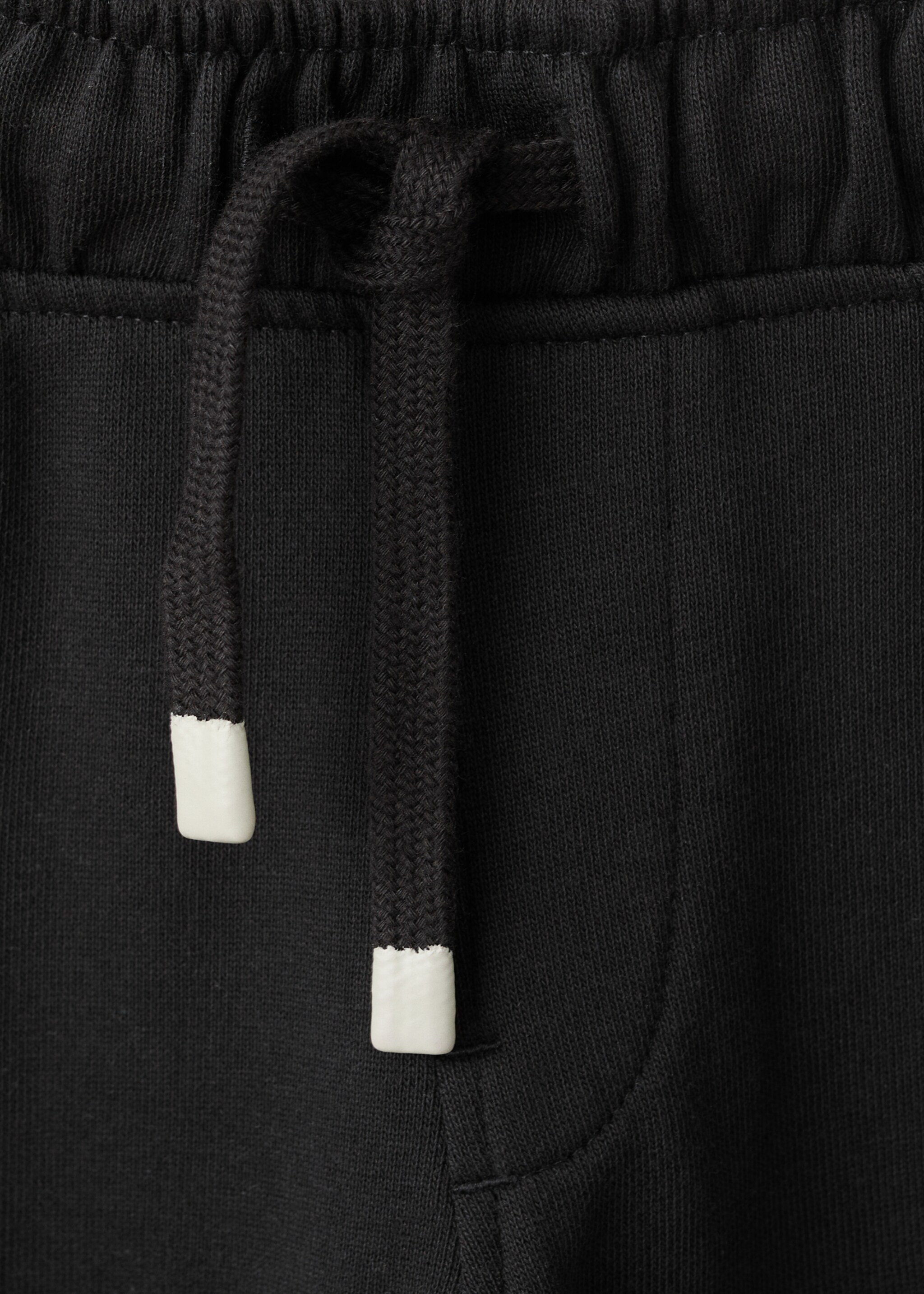 Cotton cargo joggers - Details of the article 8, Black. Ref: 27083279-00.