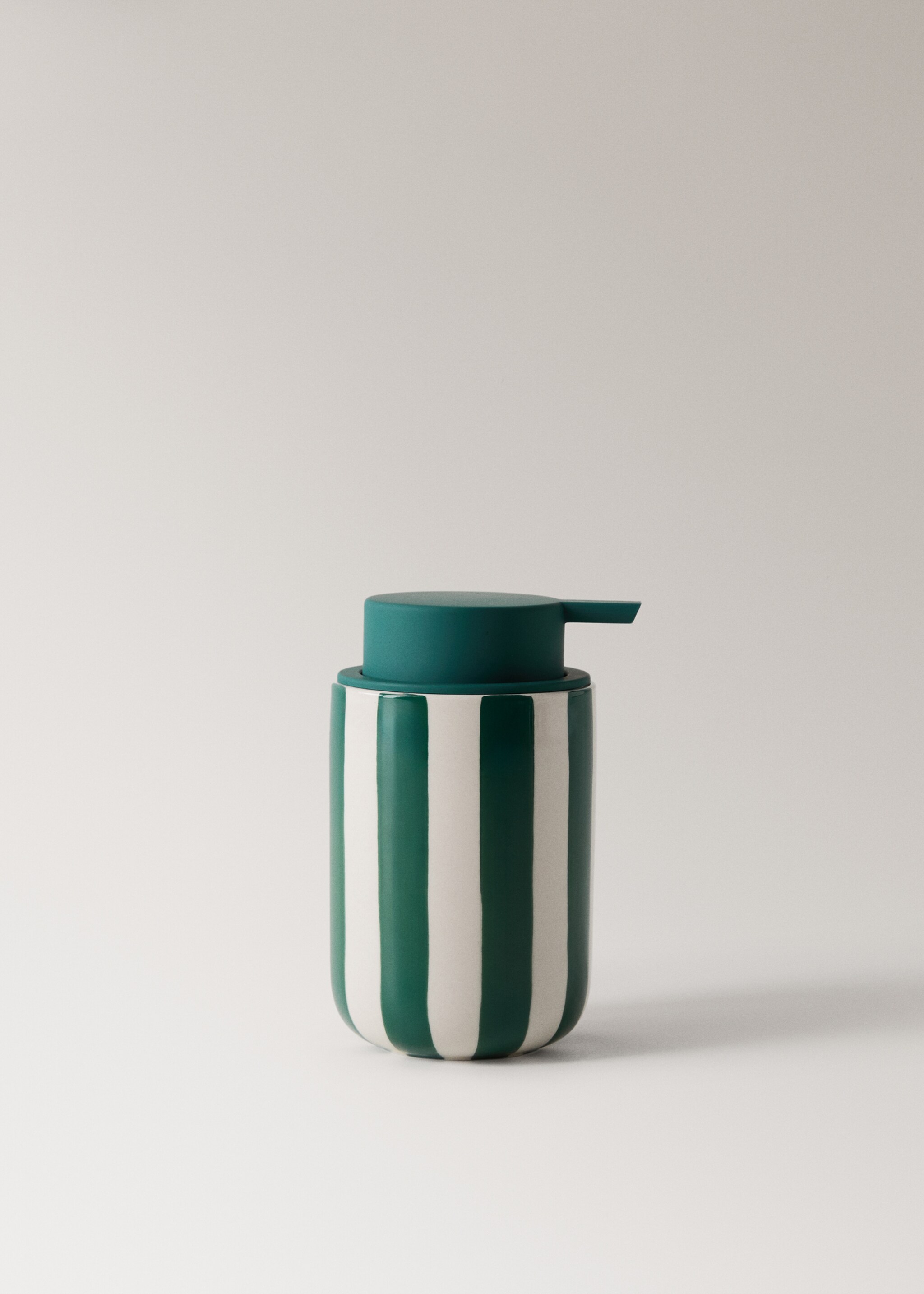 Painted stripe ceramic dispenser - Article without model, Dark Green. Ref: 27083281-00.