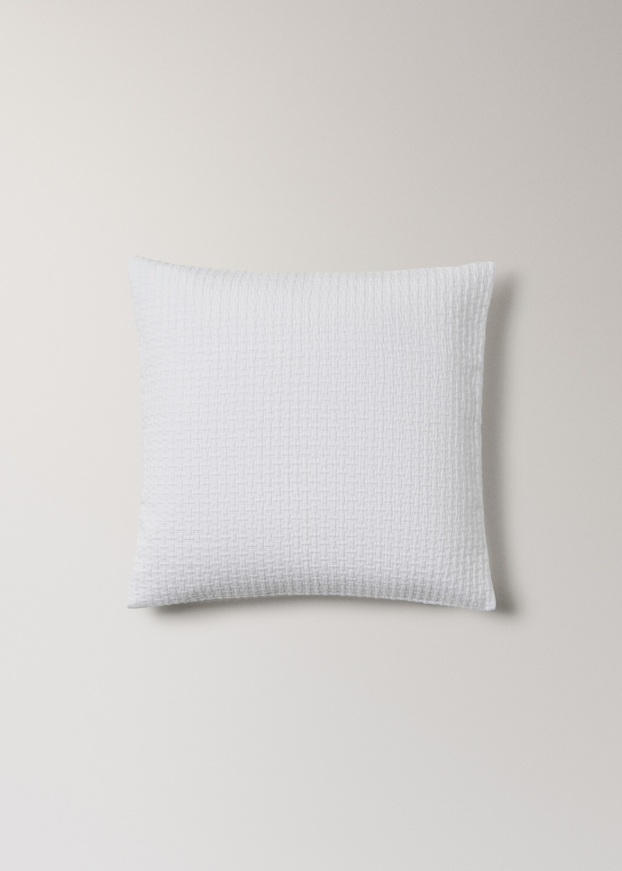 Μαξιλαροθήκη βαμβάκι garment-dyed 50x50 εκ - Προϊόν χωρίς μοντέλο, Λευκό. Ref: 27083289-00.