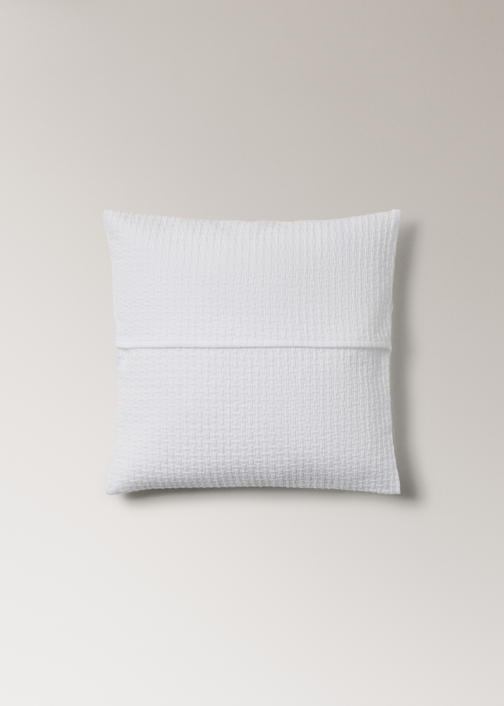 Μαξιλαροθήκη βαμβάκι garment-dyed 50x50 εκ - Λεπτομέρεια του προϊόντος 3, Λευκό. Ref: 27083289-00.