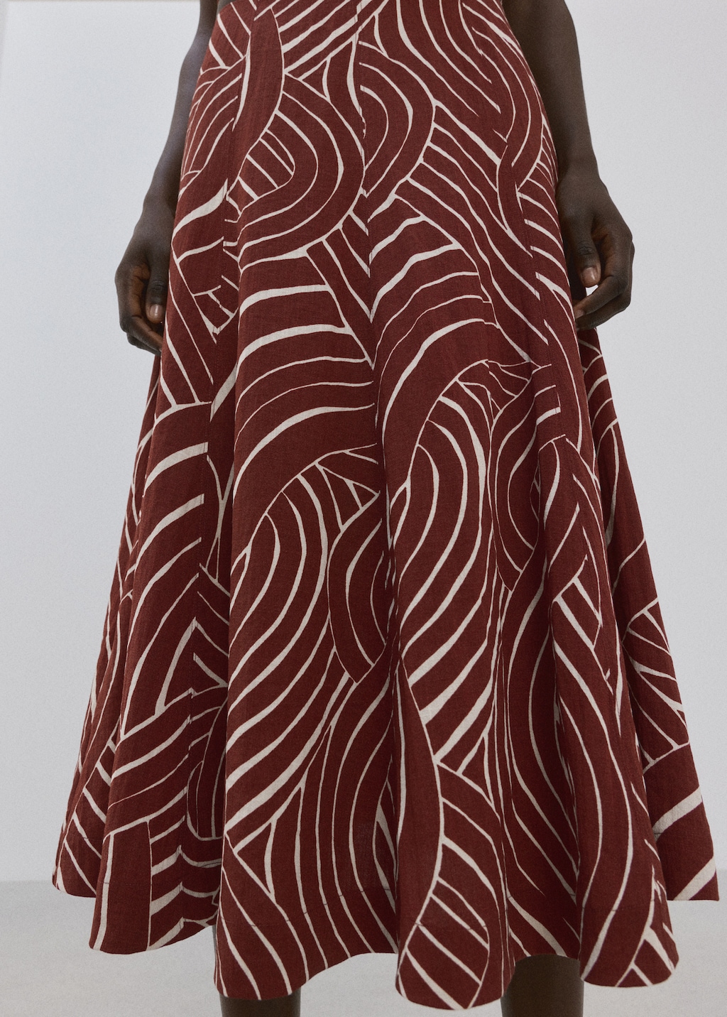 A-line skirt with geometric print