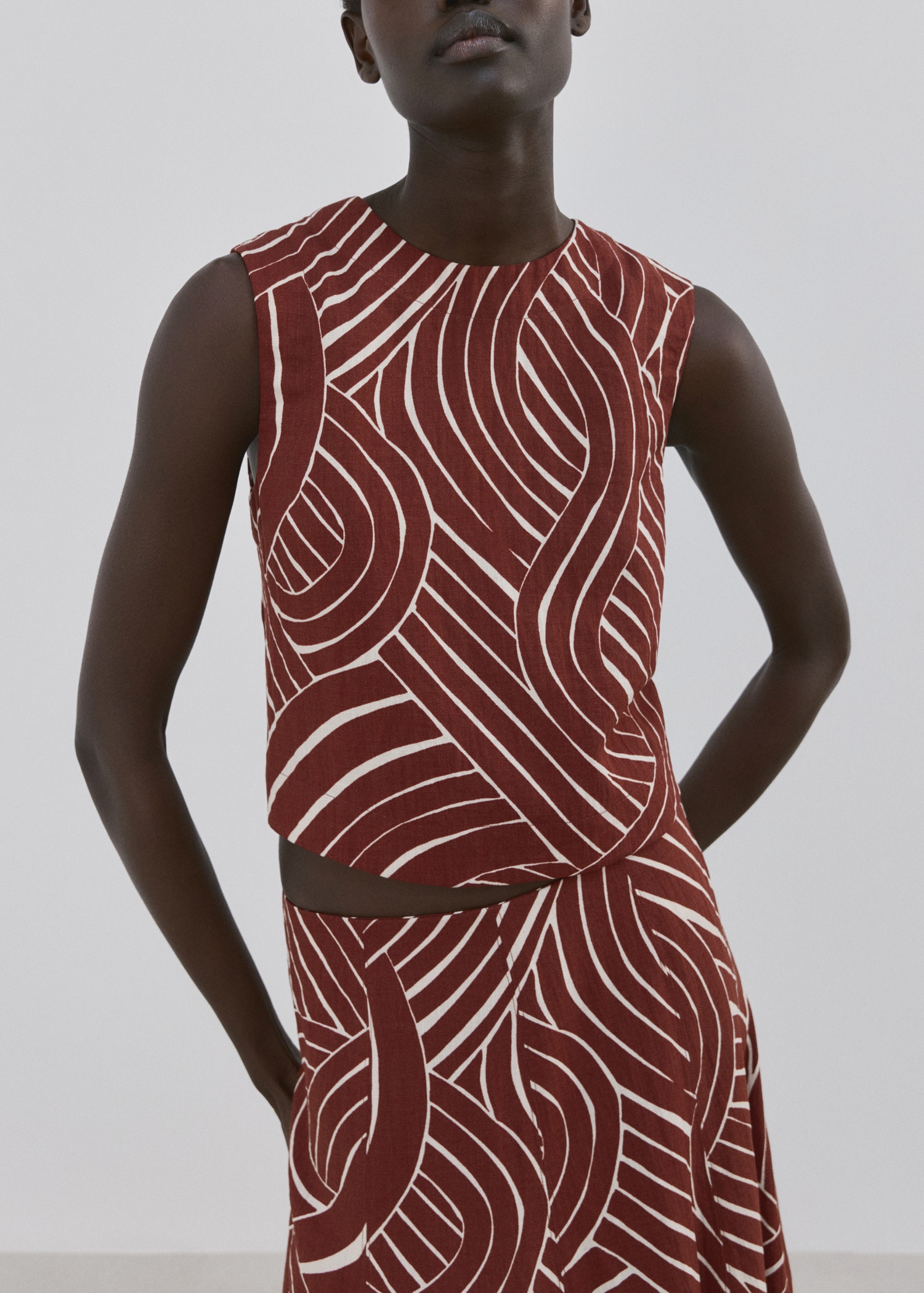 A-line skirt with geometric pattern - Details of the article 6