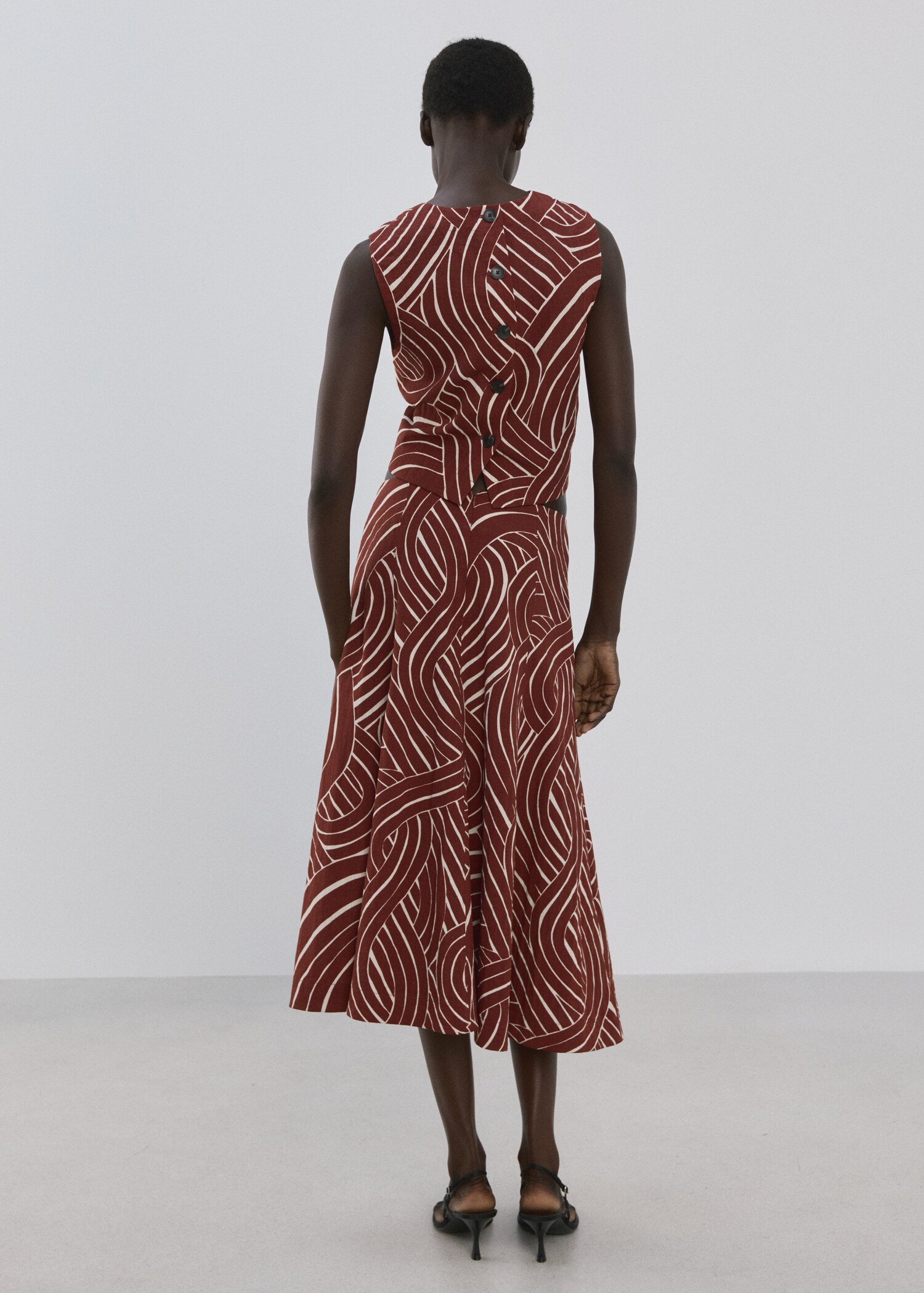 A-line skirt with geometric pattern - Reverse of the article