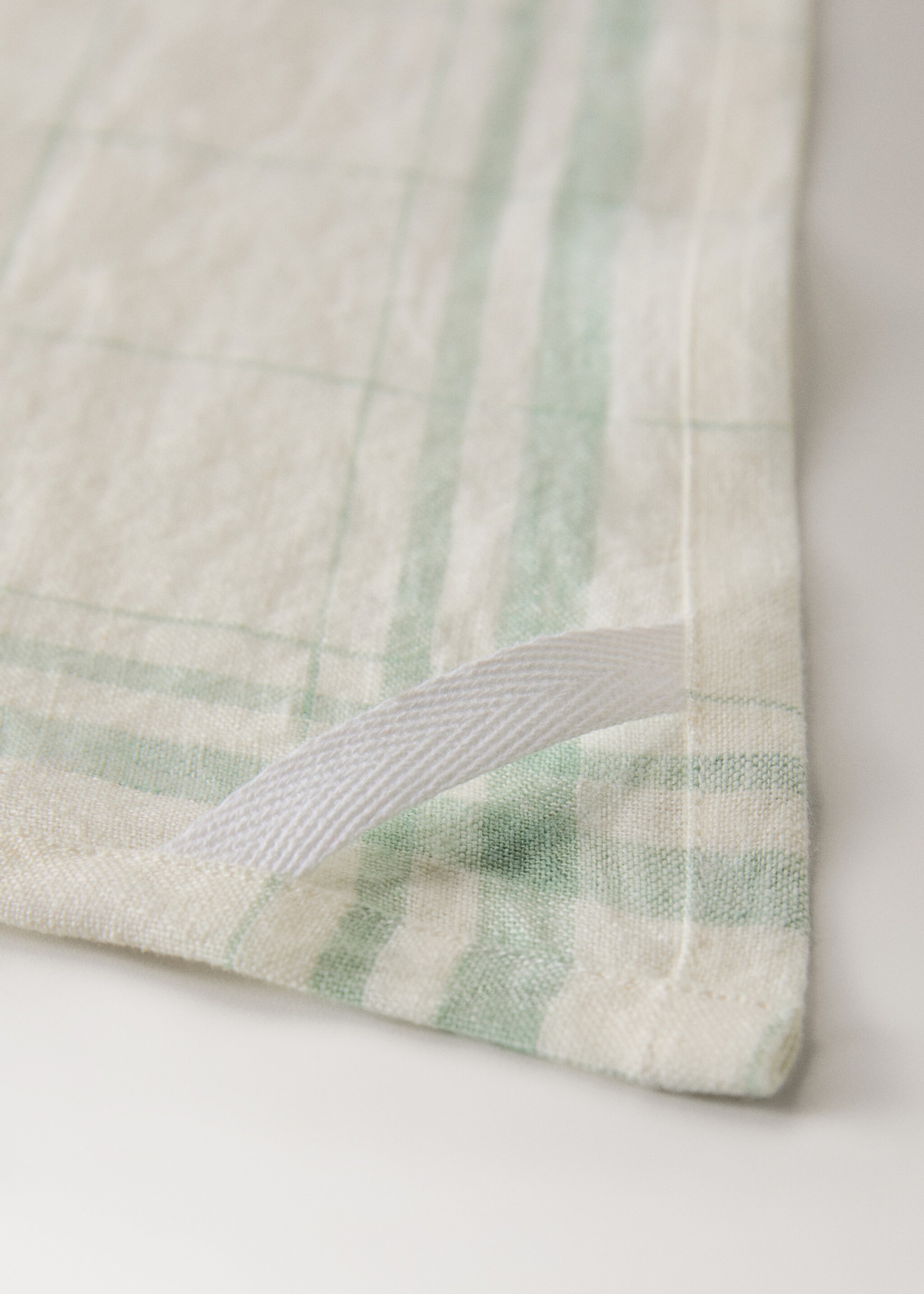 Küchentuch aus 100 % Leinen mit Karomuster - Detail des Artikels 2, Grün. Ref: 27083292-00.