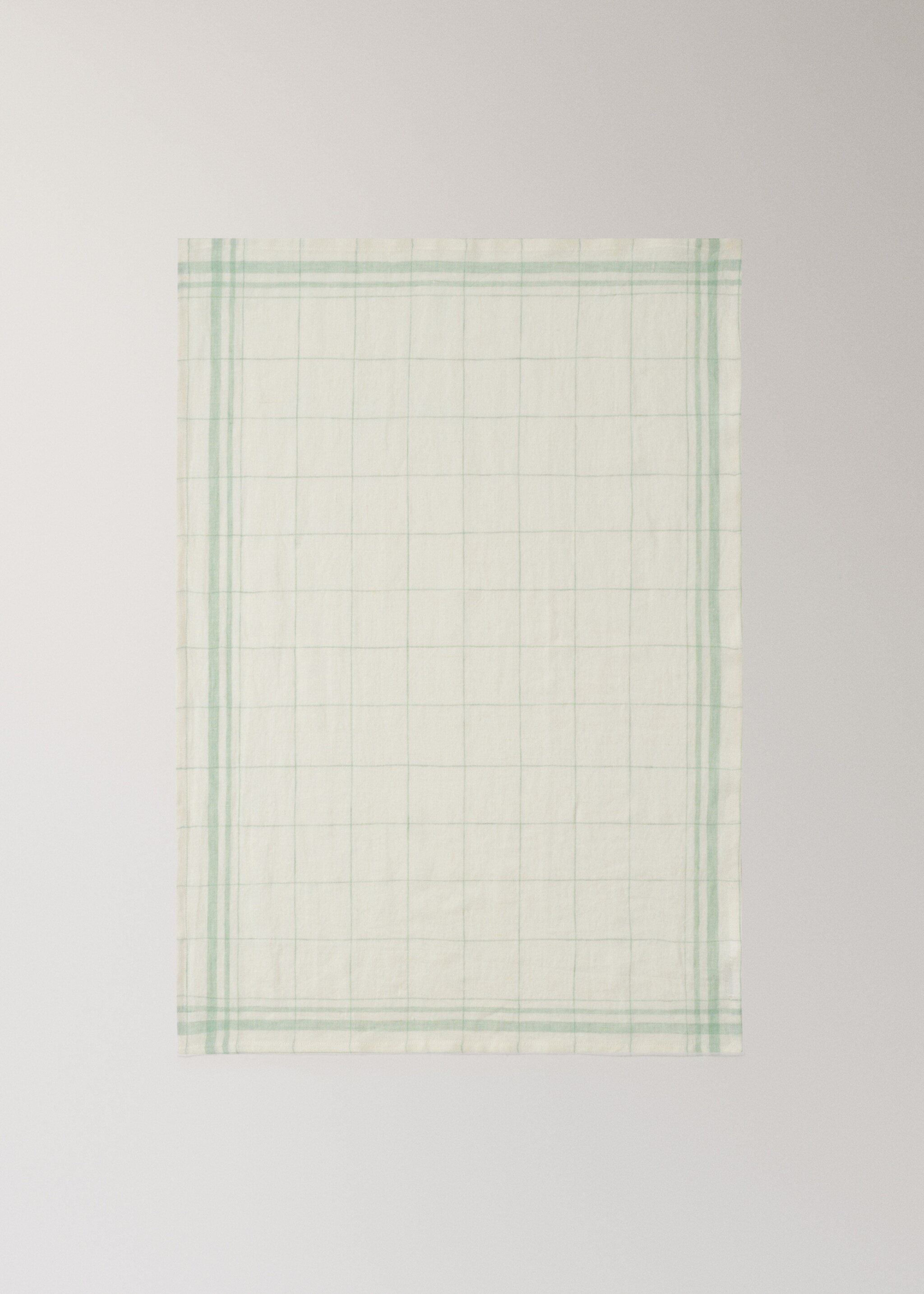 Küchentuch aus 100 % Leinen mit Karomuster - Detail des Artikels 3, Grün. Ref: 27083292-00.