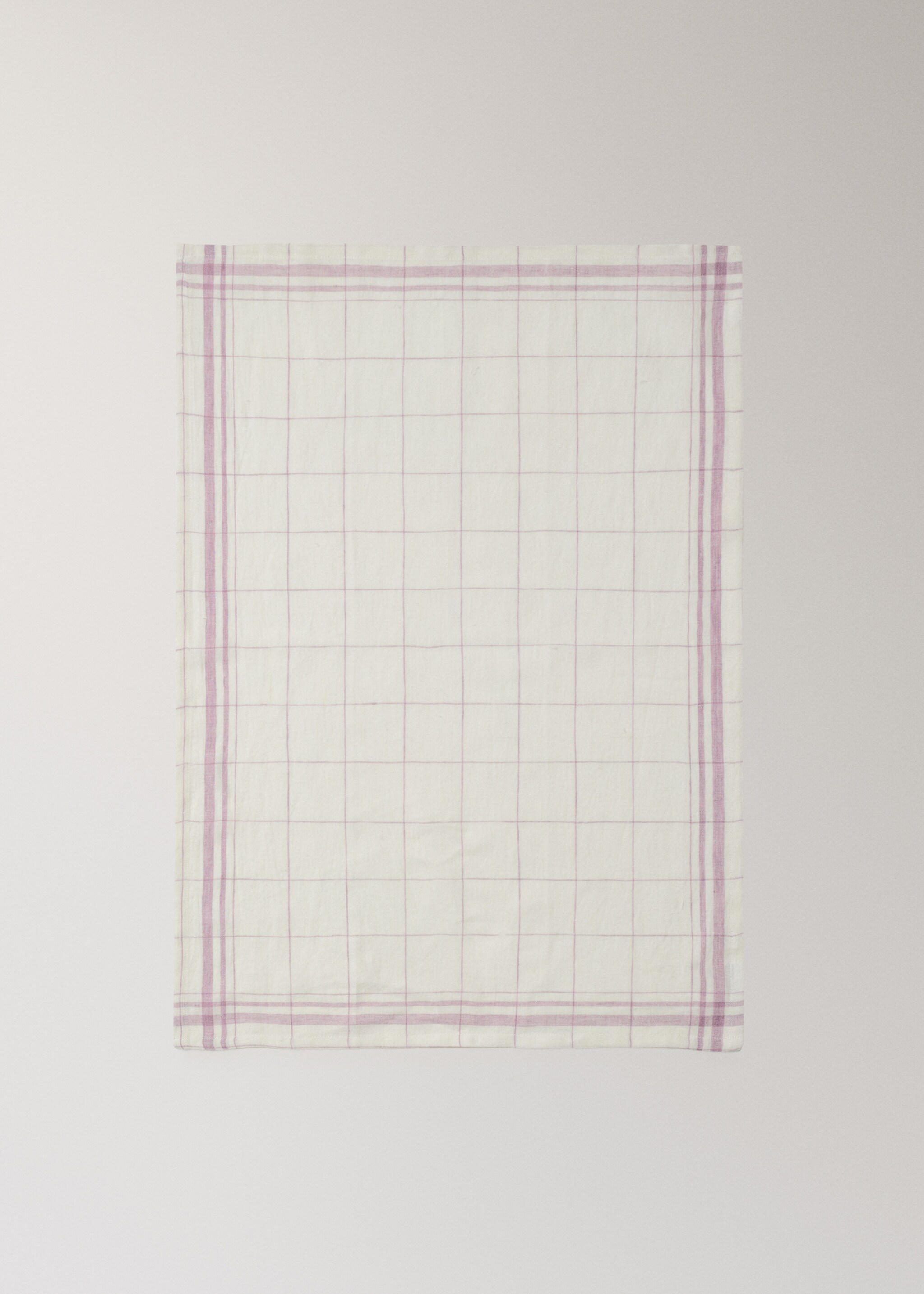 Paño cocina 100% lino diseño cuadros - Detalle del artículo 3, Lila. Ref: 27083292-00.
