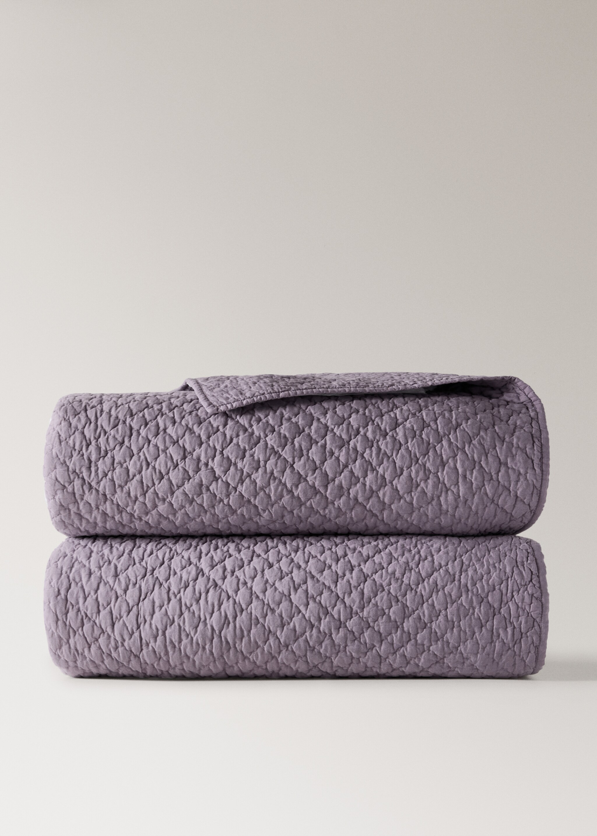 Hand-stitched cotton duvet Bed 130/150 cm - Article without model, Lilac. Ref: 27083297-00.