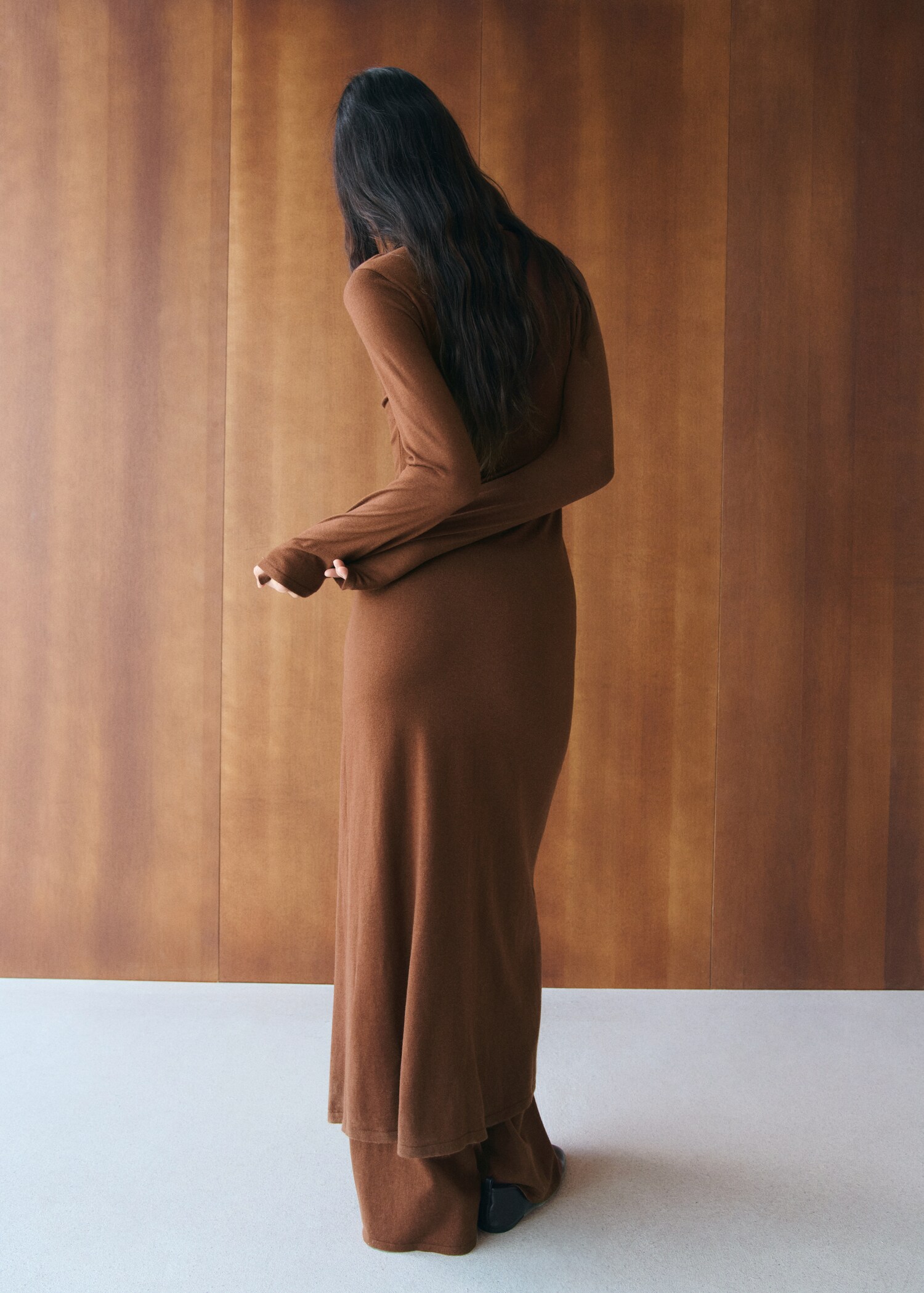 Robe en maille manches évasées - Verso de l’article