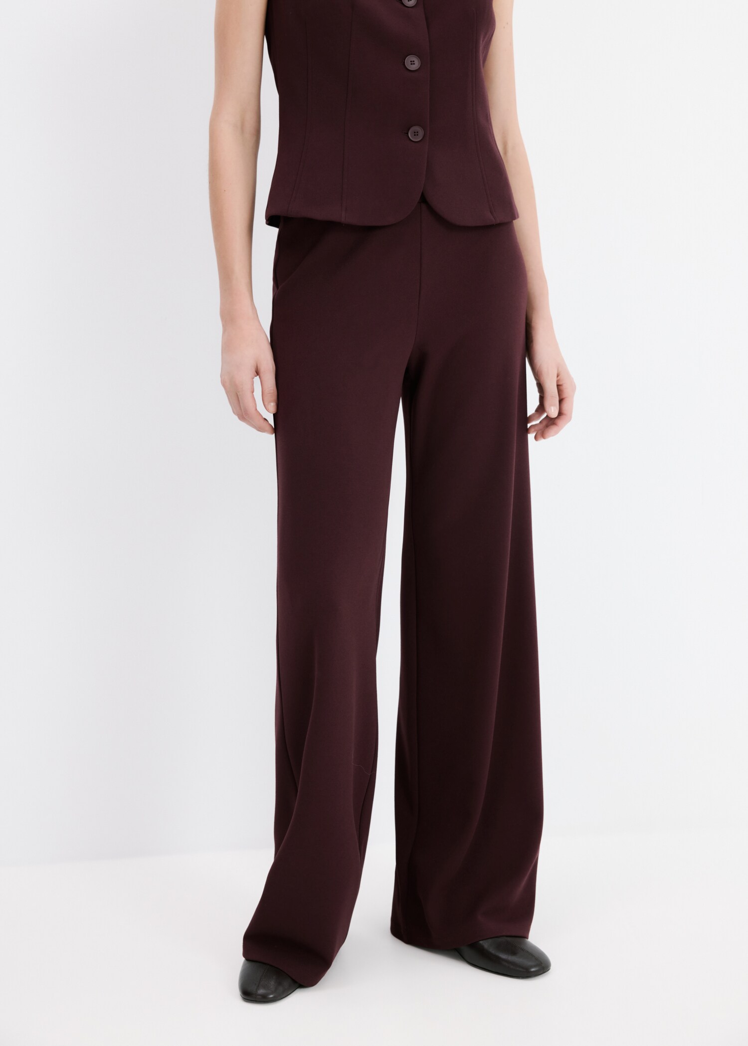 Straight low-rise suit trousers - Medium plane
