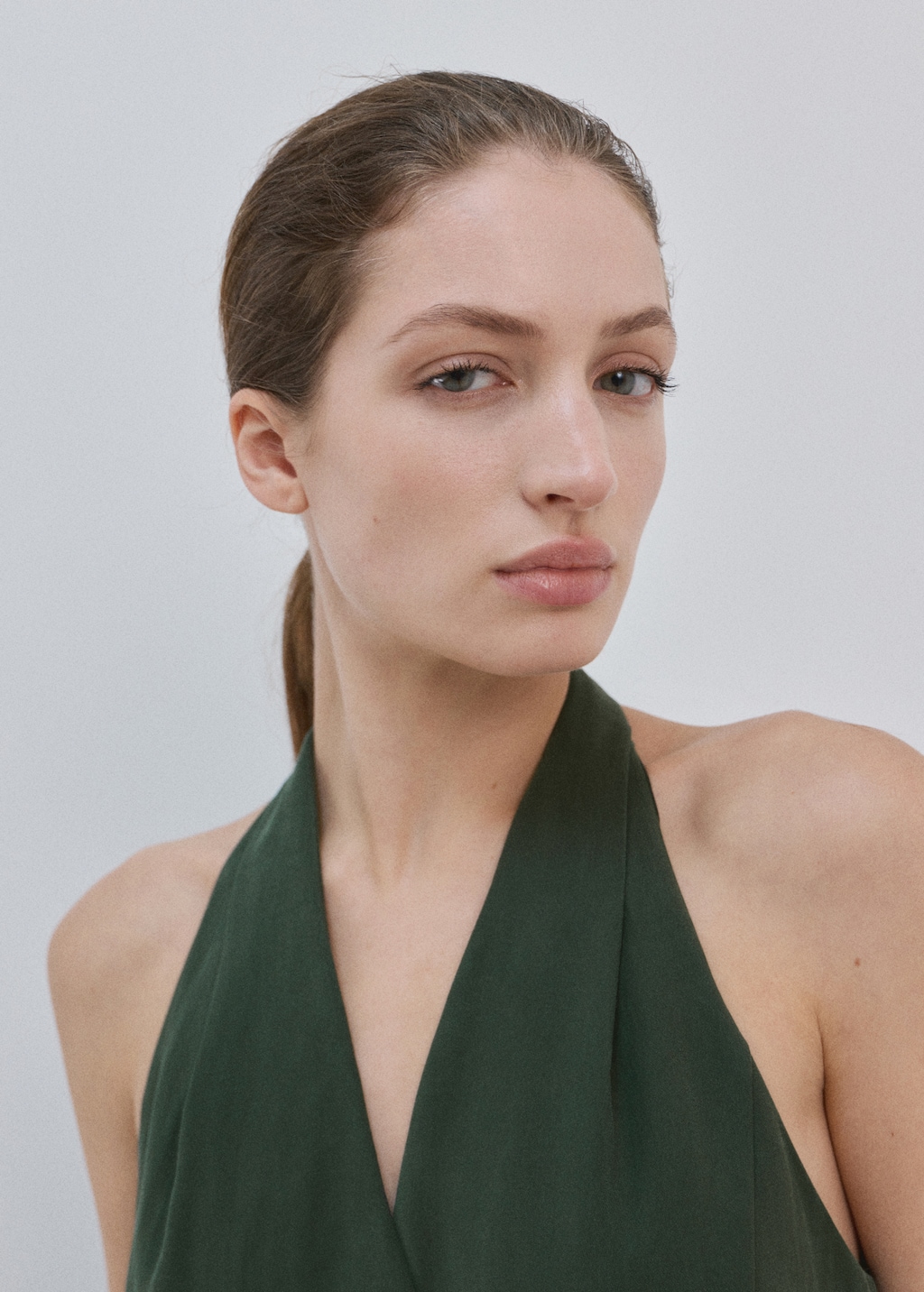 Mango Halter-neck jumpsuit with belt