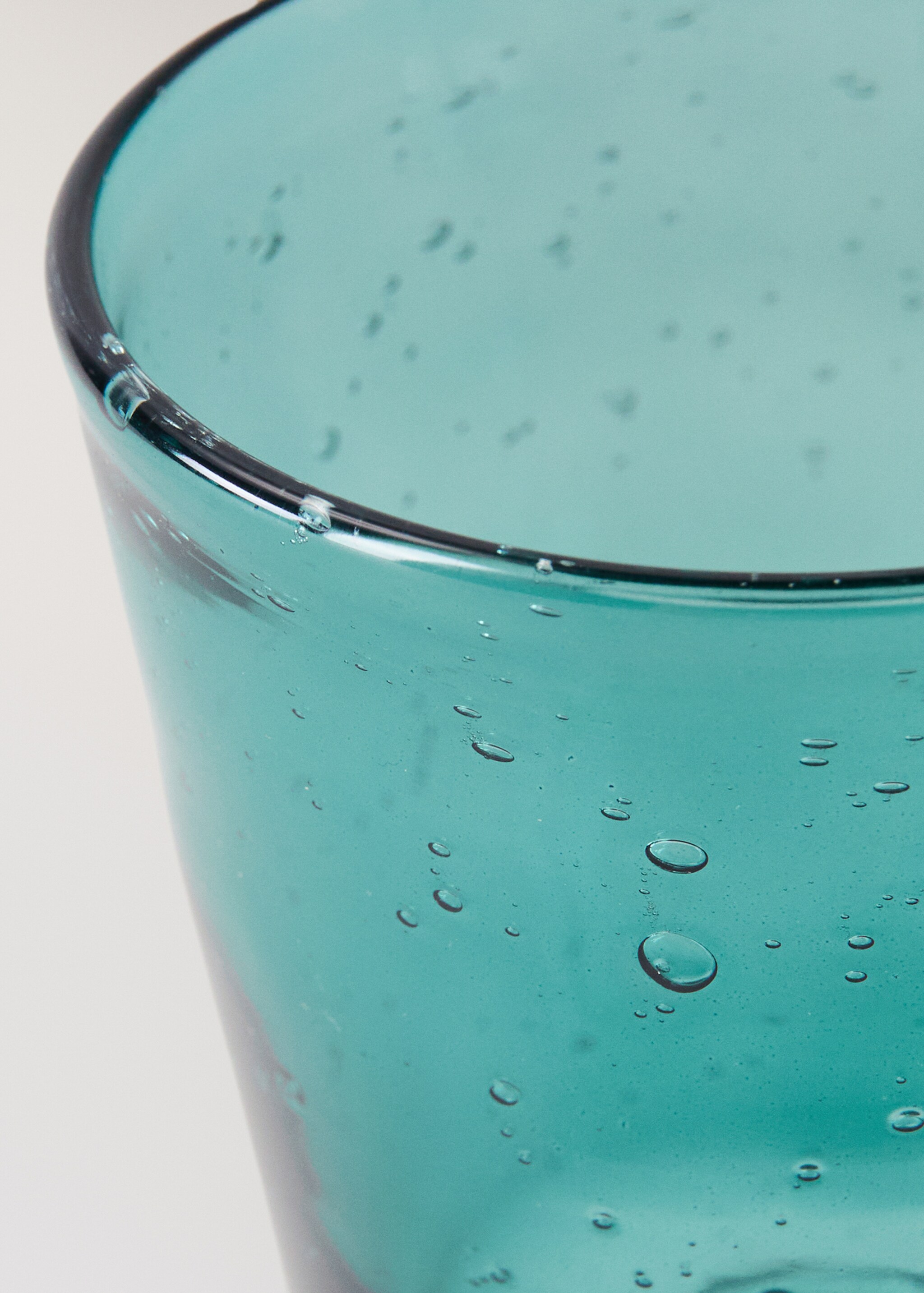 Bubble glass goblet, colour - Details of the article 1, Petrol Blue. Ref: 27083312-00.