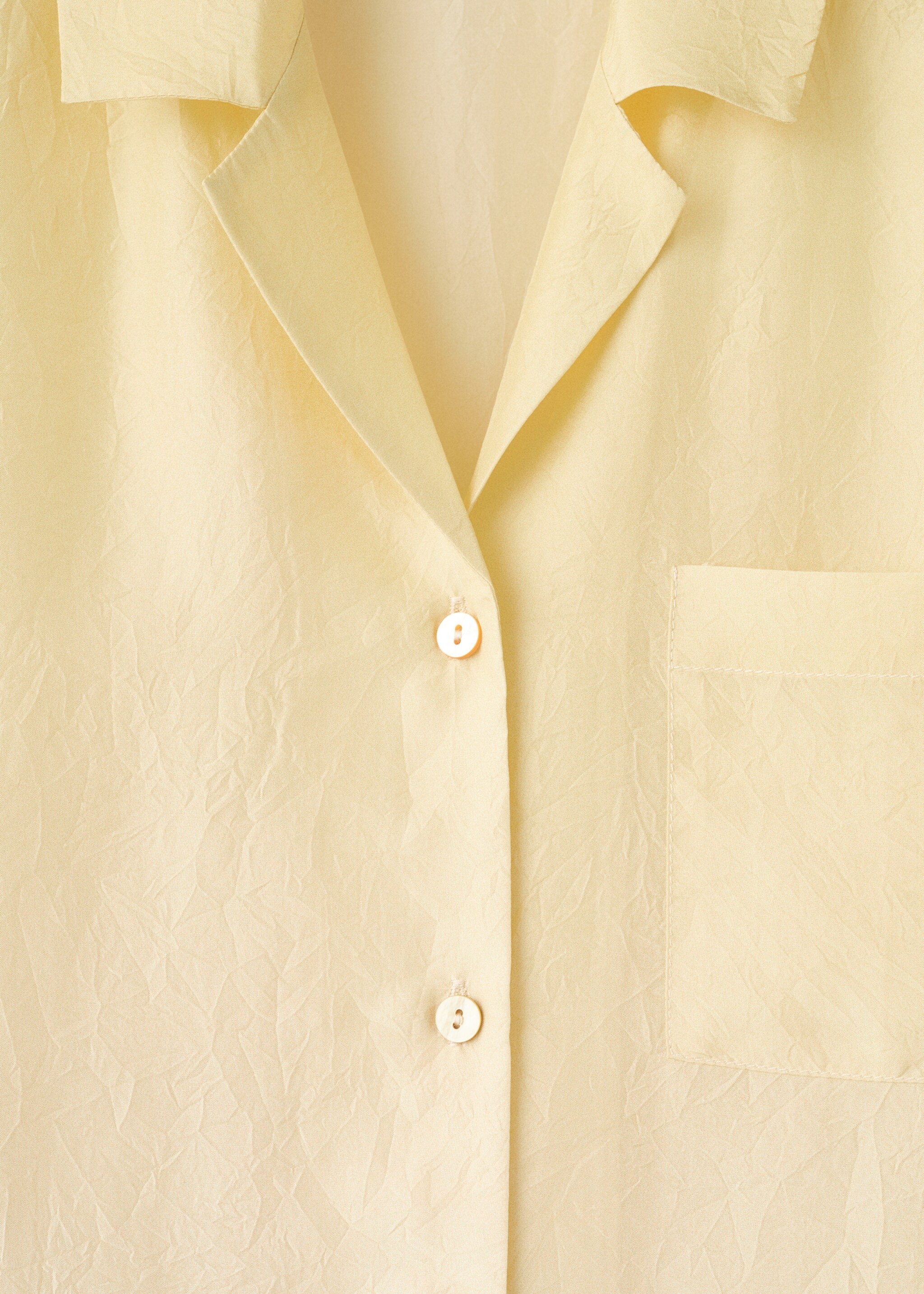 Ombre silk shirt - Details of the article 8, Pastel Yellow. Ref: 27083313-00.