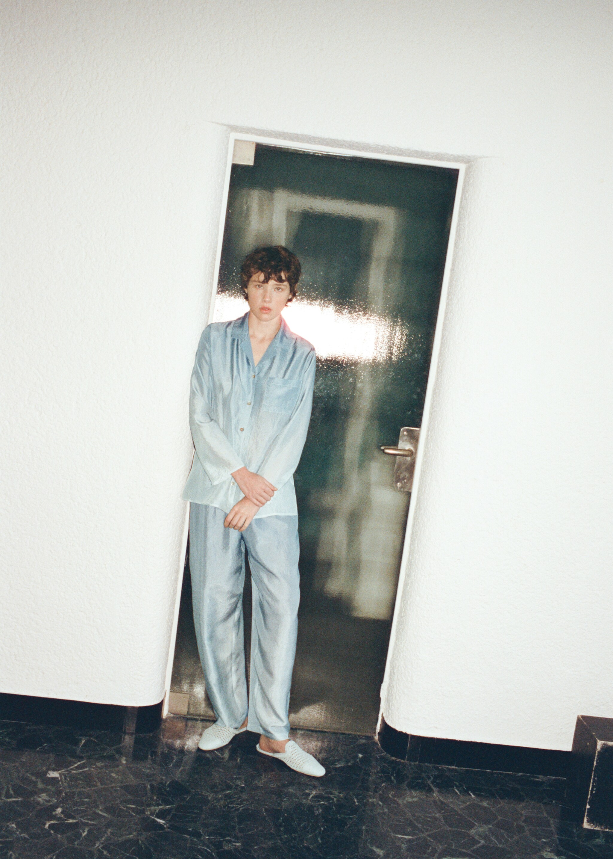 Ombre silk shirt - Details of the article 6, Blue. Ref: 27083313-00.