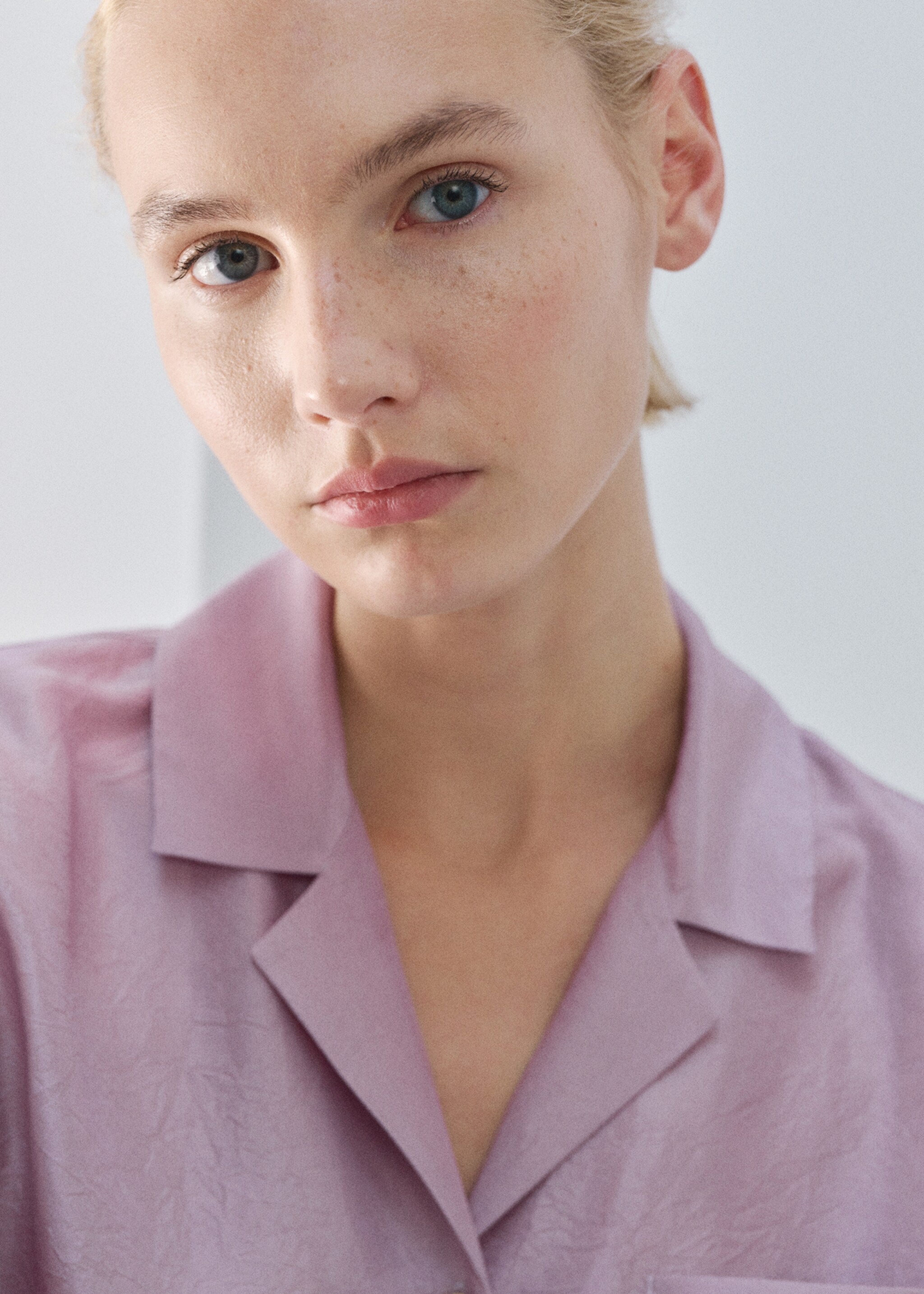 Ombre silk shirt - Details of the article 1, Lilac. Ref: 27083313-00.