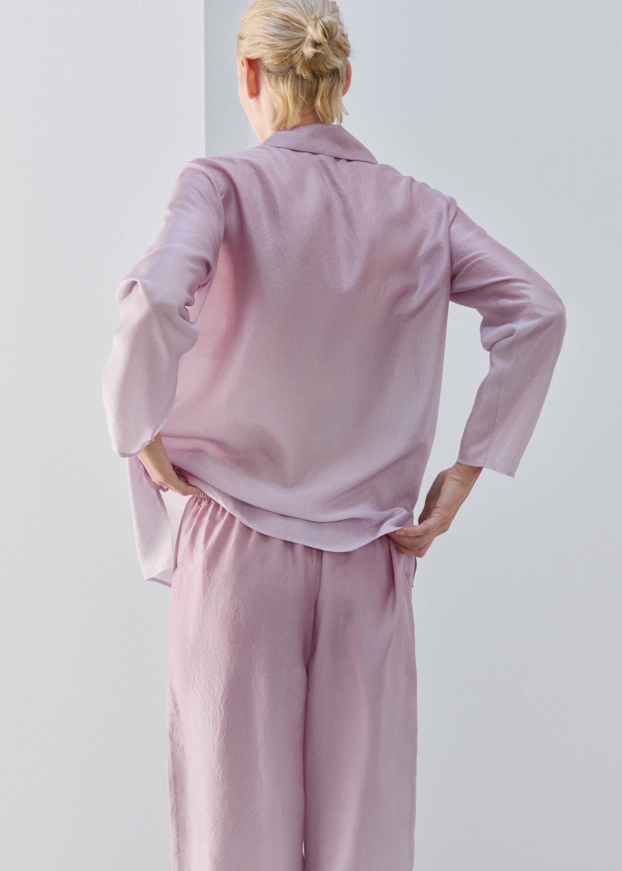 Ombre silk shirt - Reverse of the article, Lilac. Ref: 27083313-00.