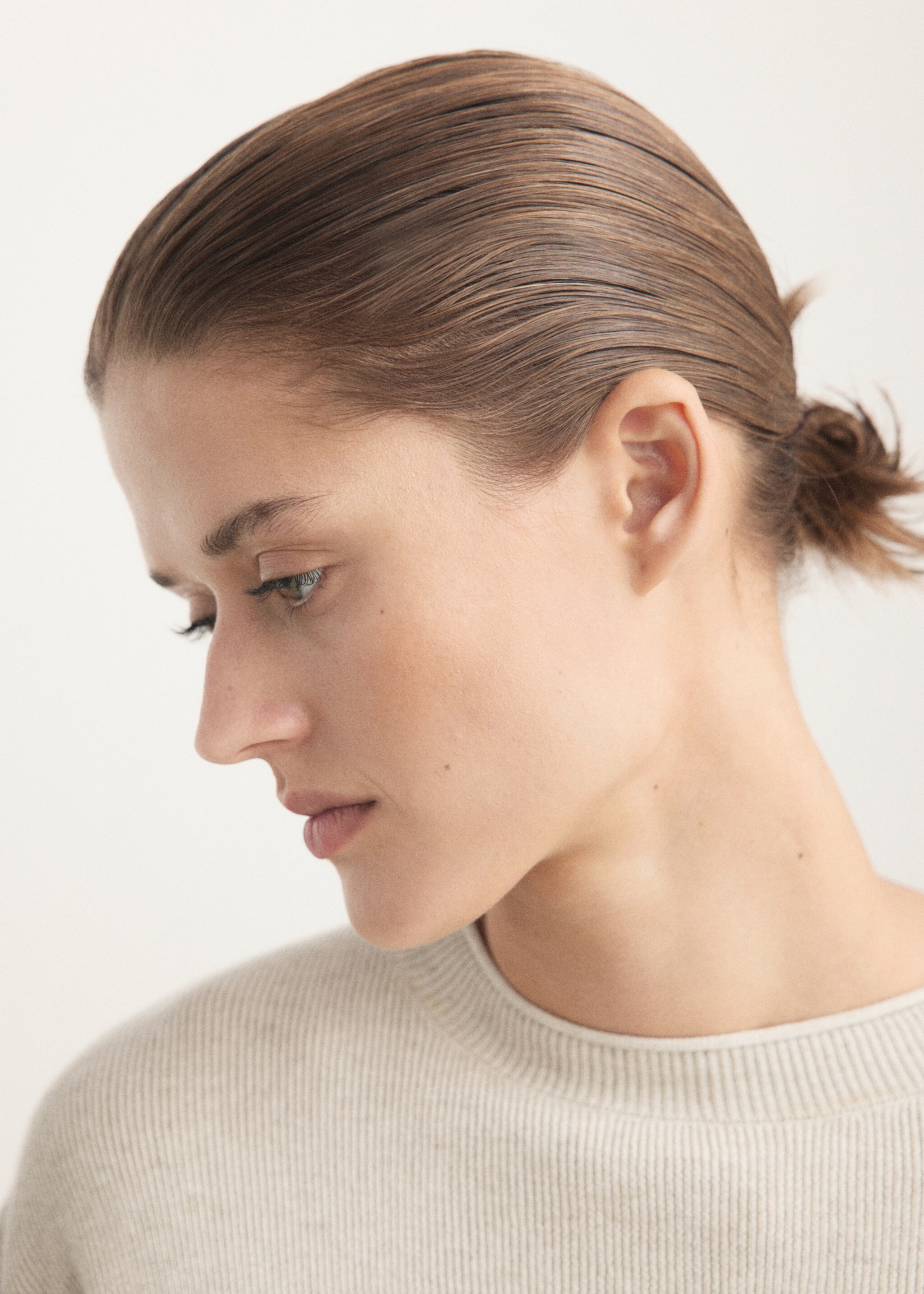 Sweatshirt aus fließendem Baumwoll-Leinen-Stoff - Detail des Artikels 1, Beige. Ref: 27083317-00.