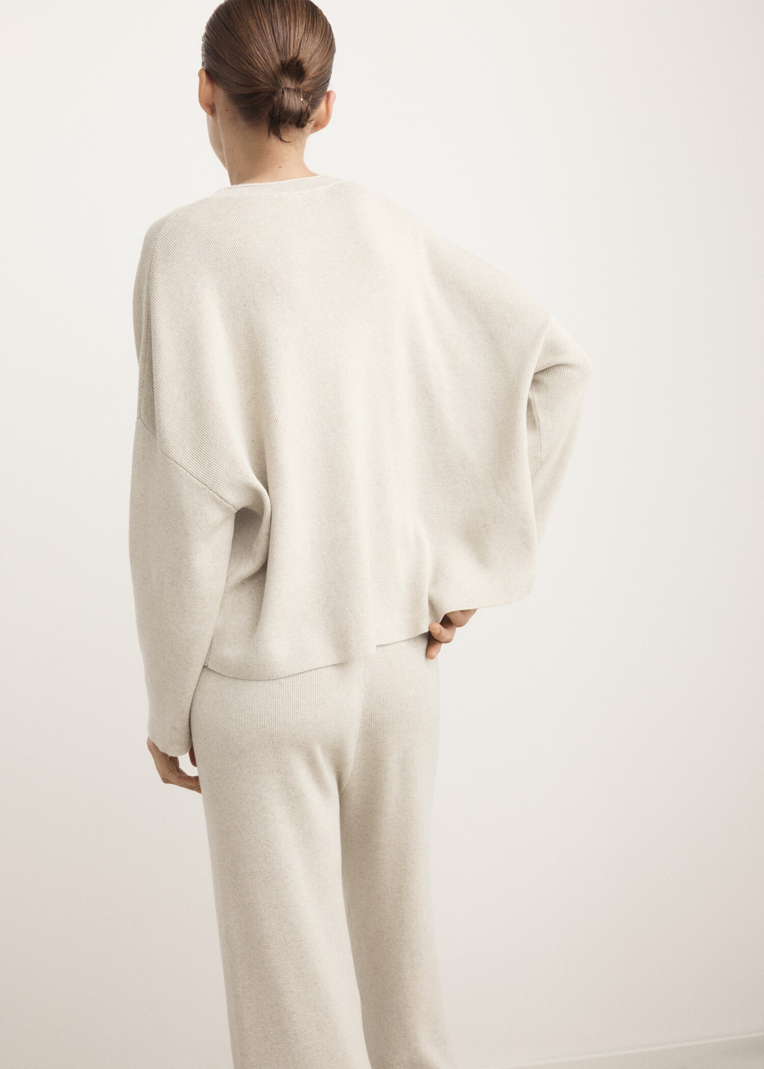 Fluid sweatshirt in cotton-linen fabric - Reverse of the article