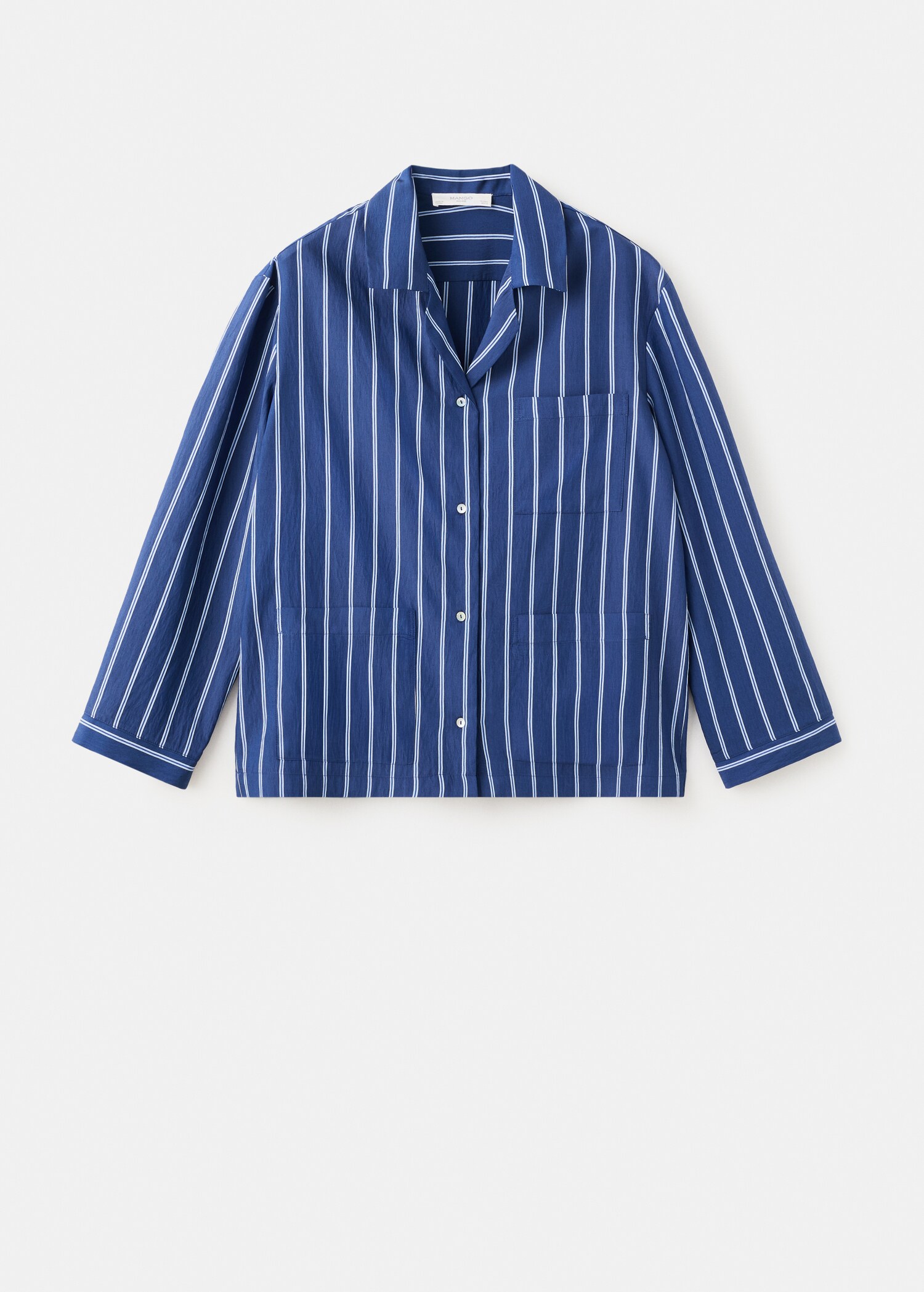 Chemise de pyjama à rayures avec poche avant - Article sans modèle