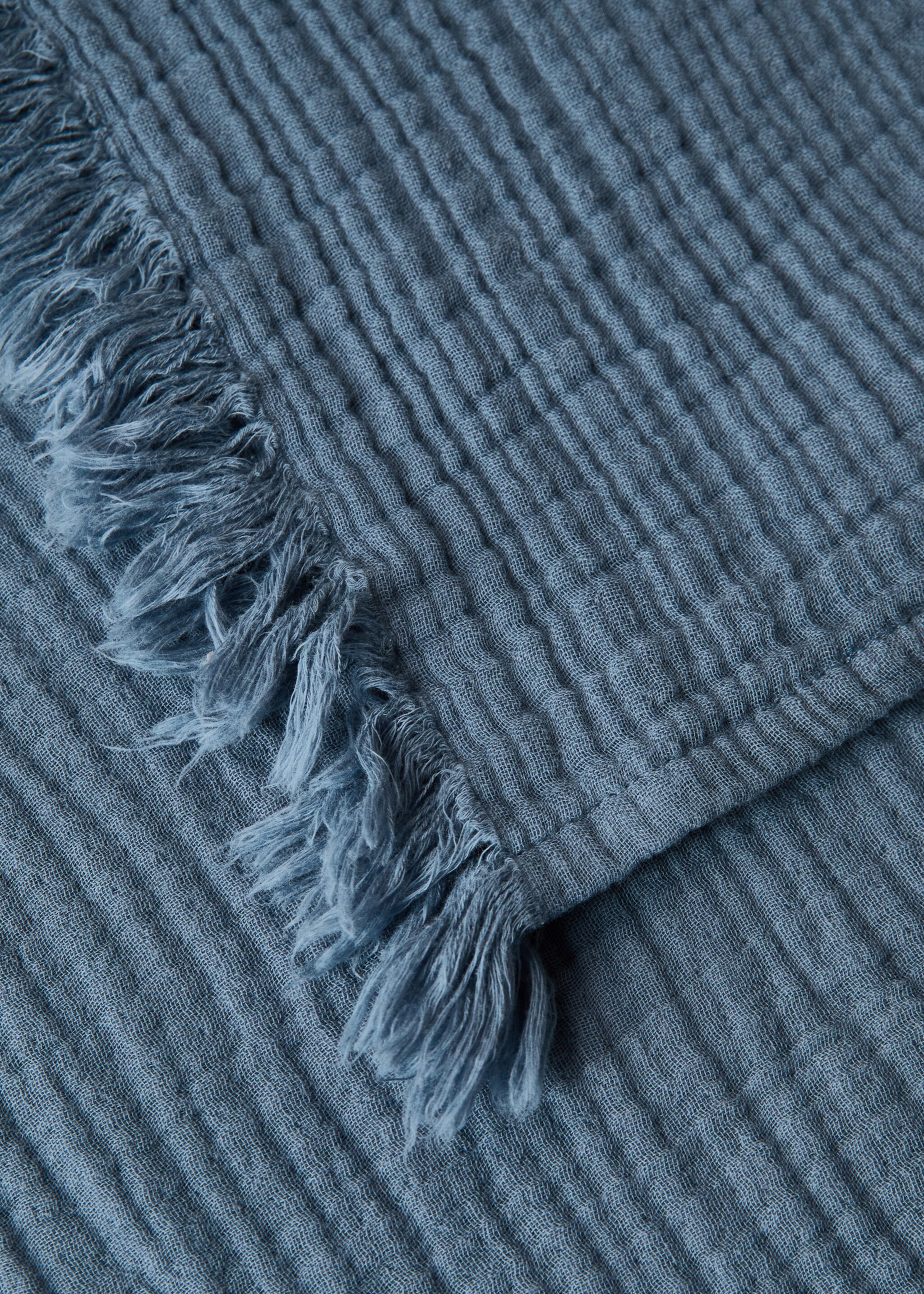 Manta cotó gasa - Detall de l'article 2, Blau indi. Ref: 27083322-00.