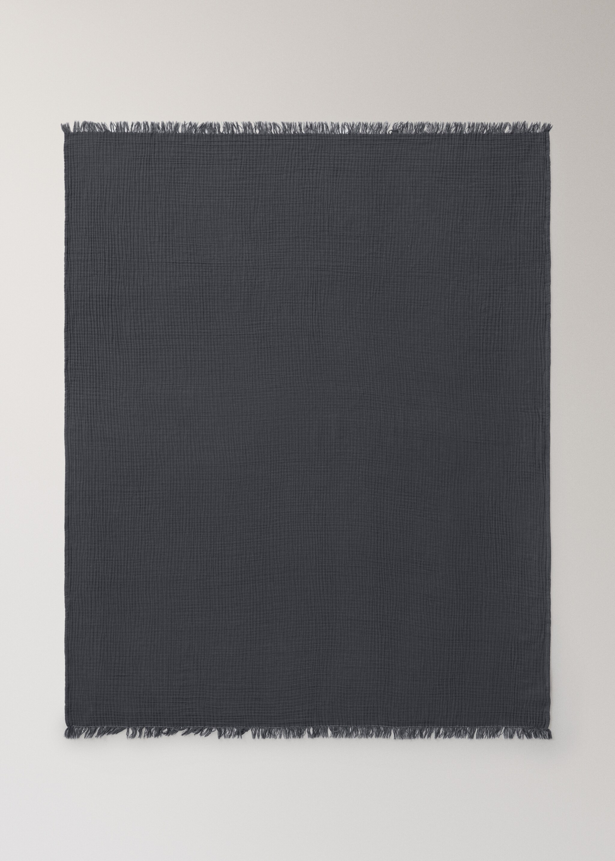 Manta cotó gasa - Detall de l'article 3, Gris antracita. Ref: 27083322-00.