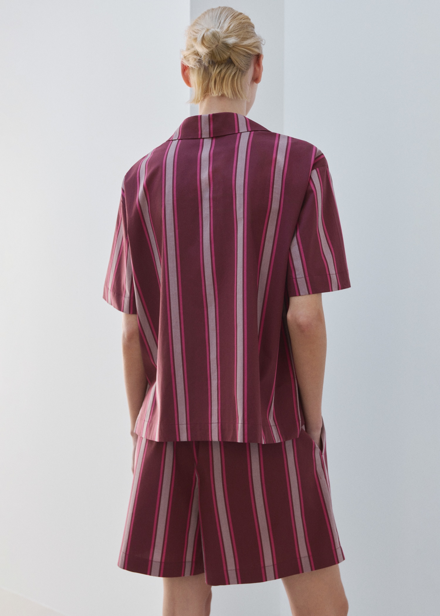 Short-sleeve striped pyjama top - Reverse of the article