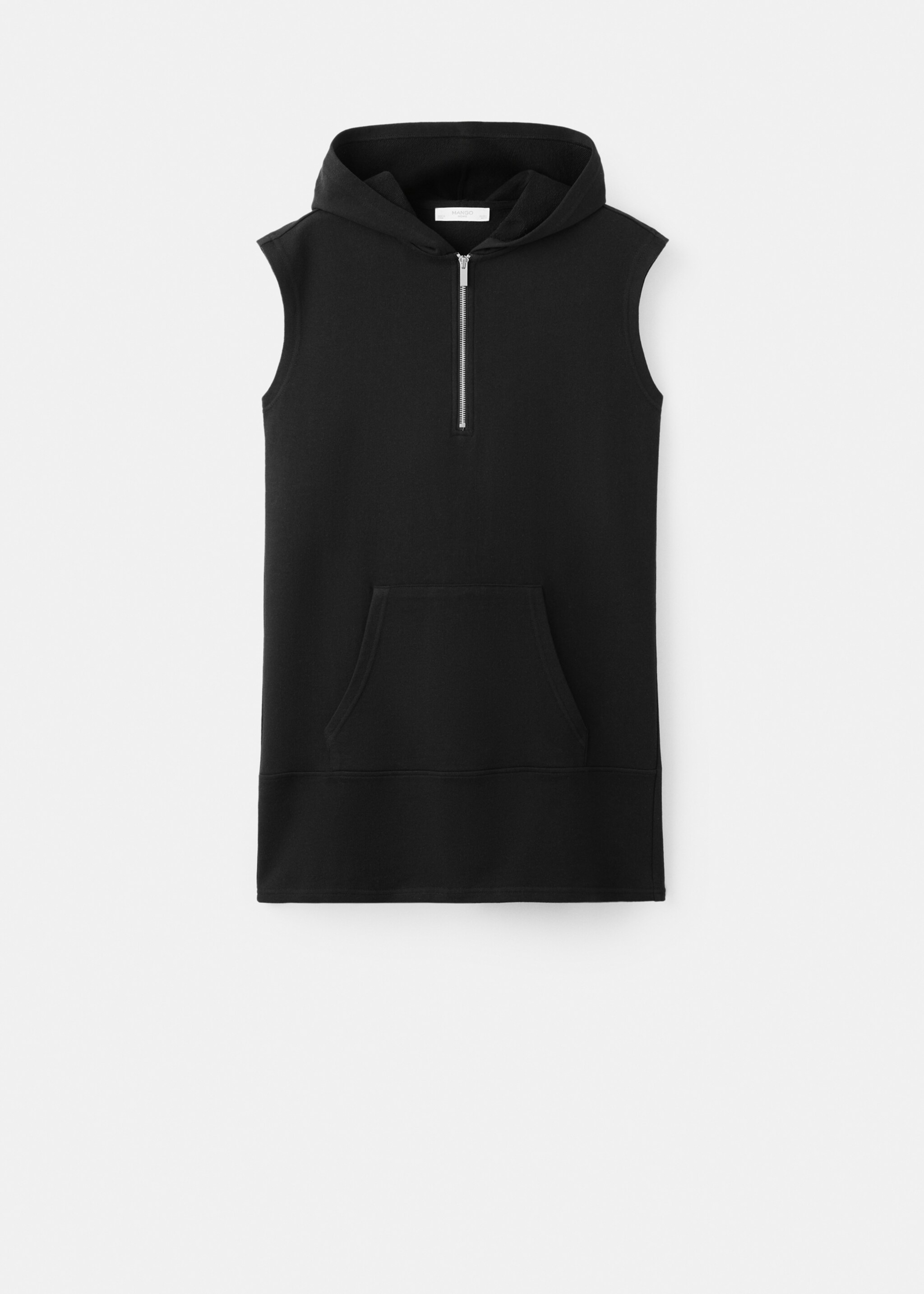 Chemise de nuit courte avec capuche et zip - Article sans modèle, Noir. Ref: 27083326-00.