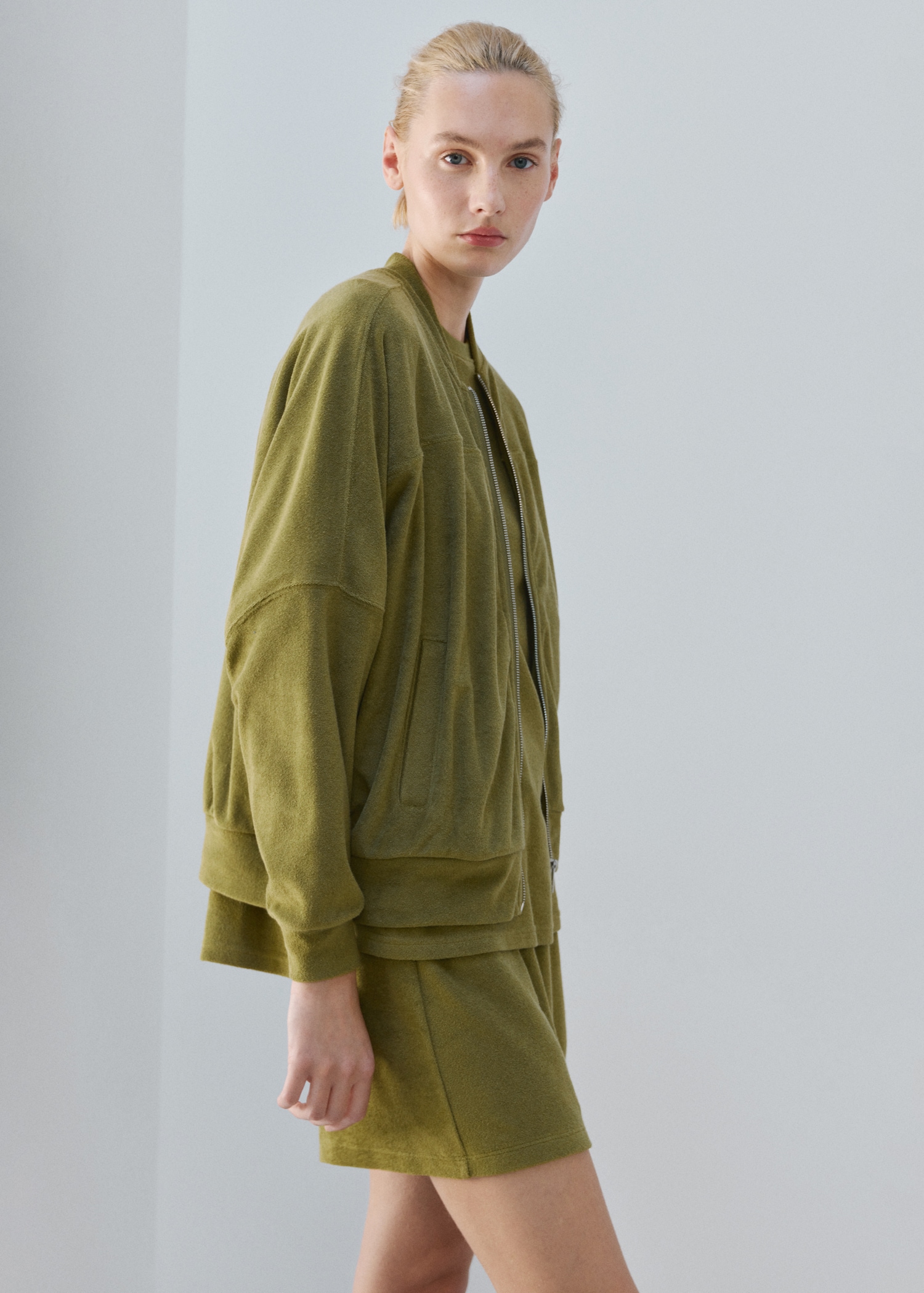 Cárdigan algodón rizo - Plano medio