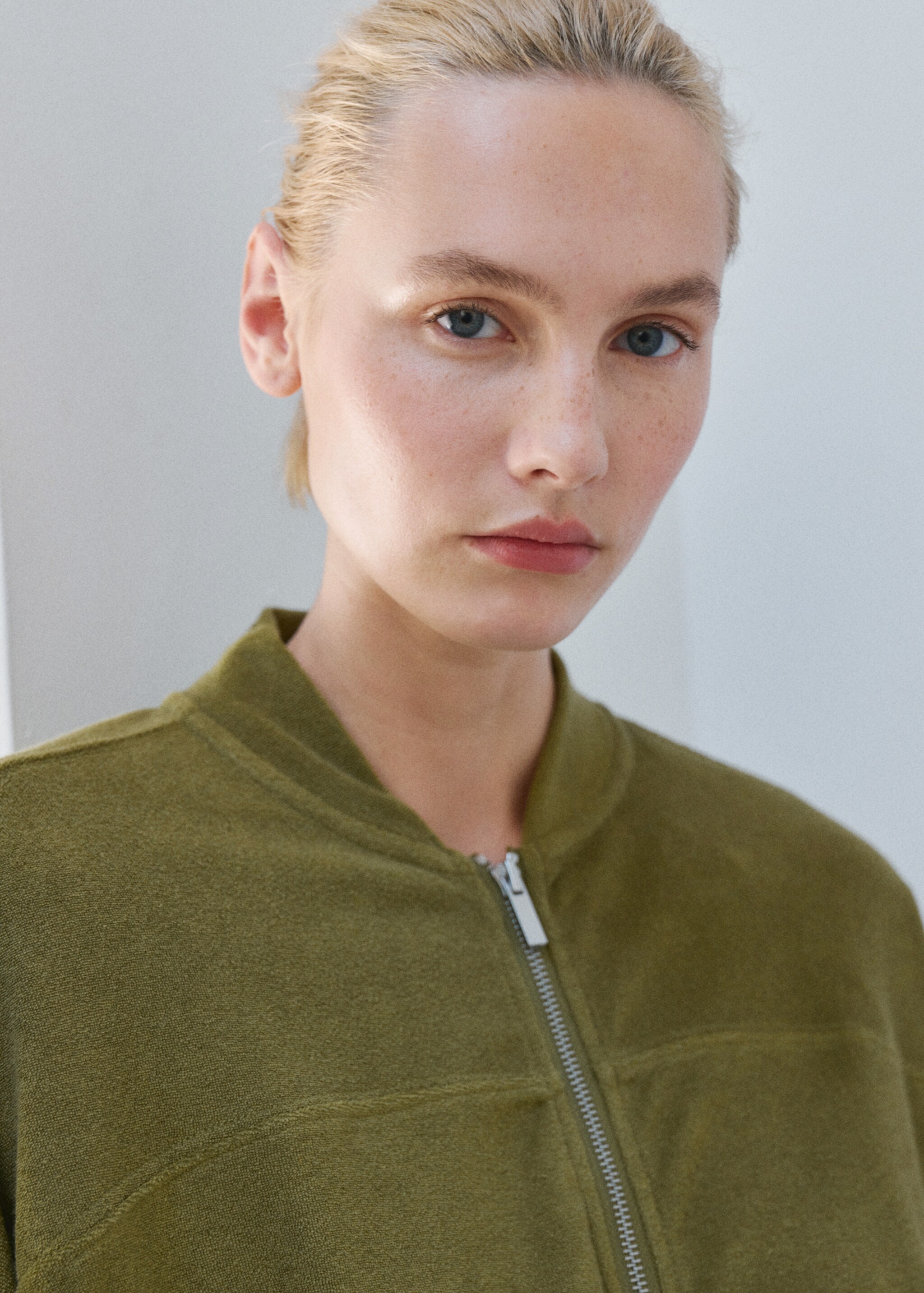 Cárdigan algodón rizo - Detalle del artículo 1, Khaki. Ref: 27083328-00.