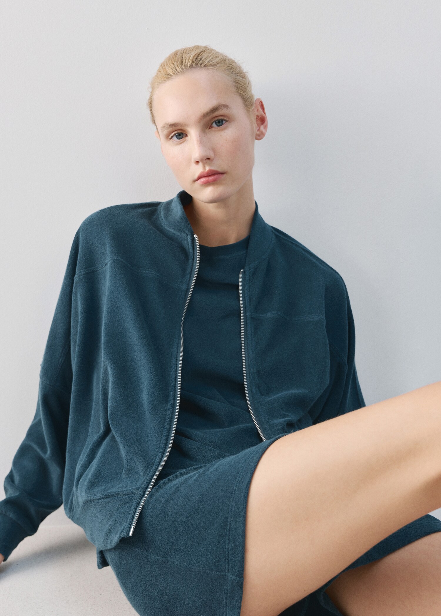 Cárdigan algodón rizo - Plano medio