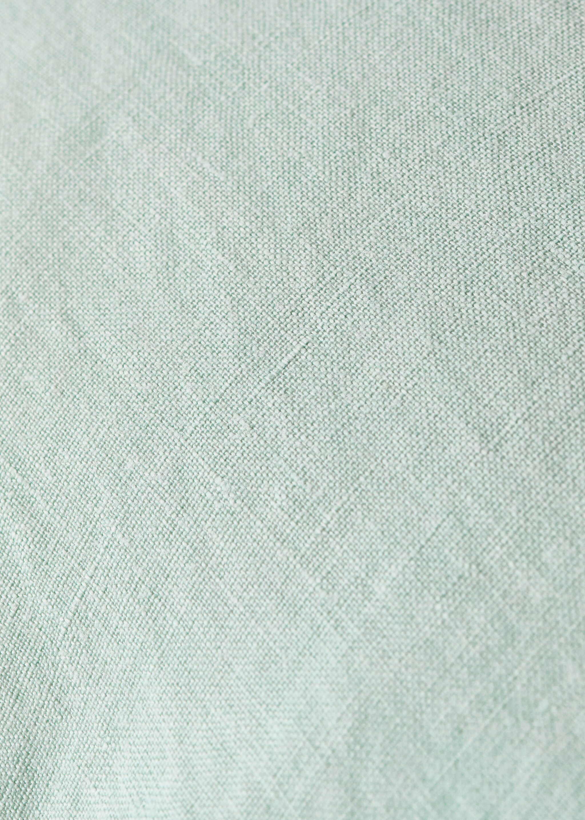 Housse de coussin 100 % lin volant 40 x 60 cm - Détail de l'article 3, Bleu. Ref: 27083332-00.