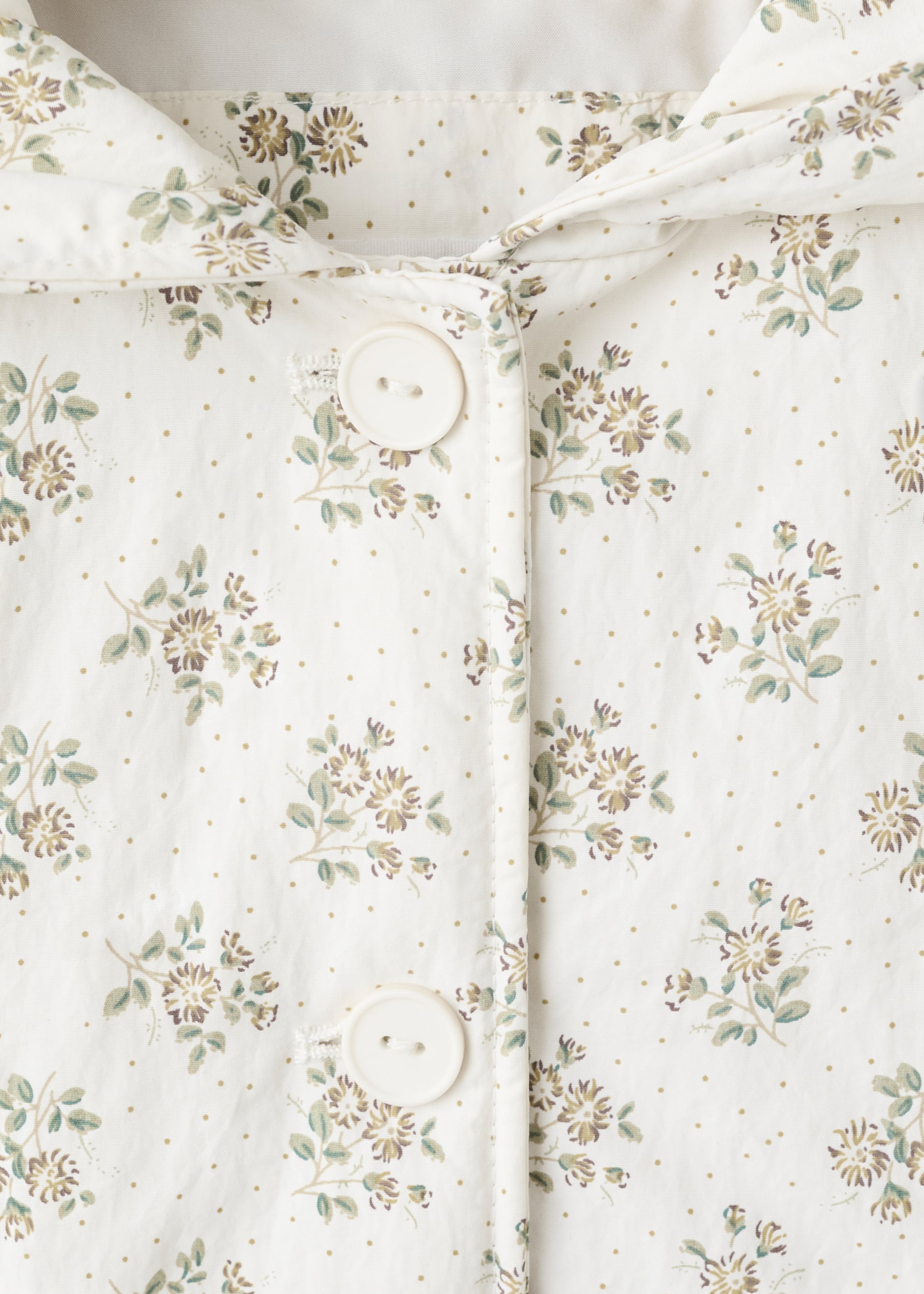 Anorak largo flores - Detalle del artículo 8, Beige. Ref: 27083336-00.