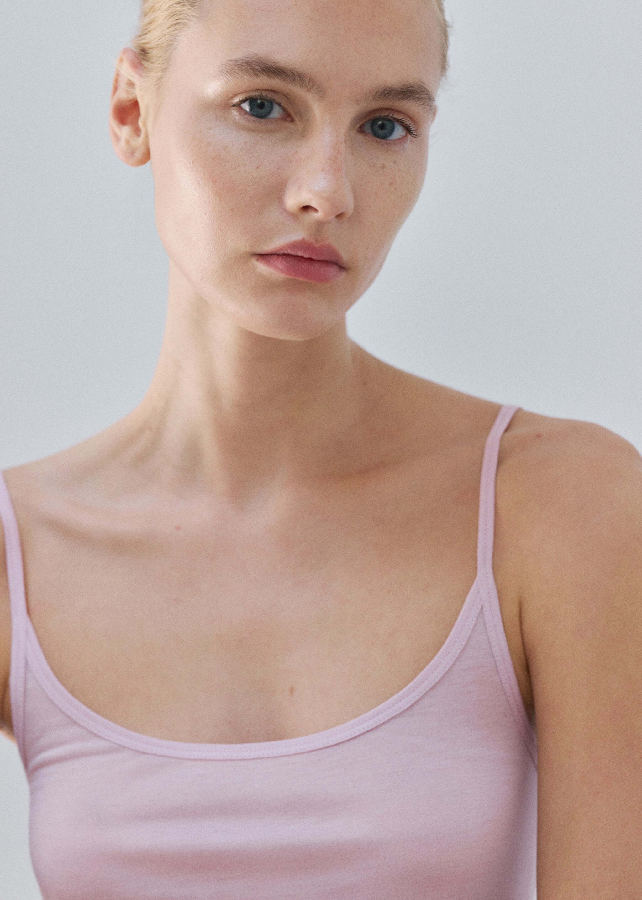 Micromodal tank top - Details of the article 1, Lilac. Ref: 27083338-00.