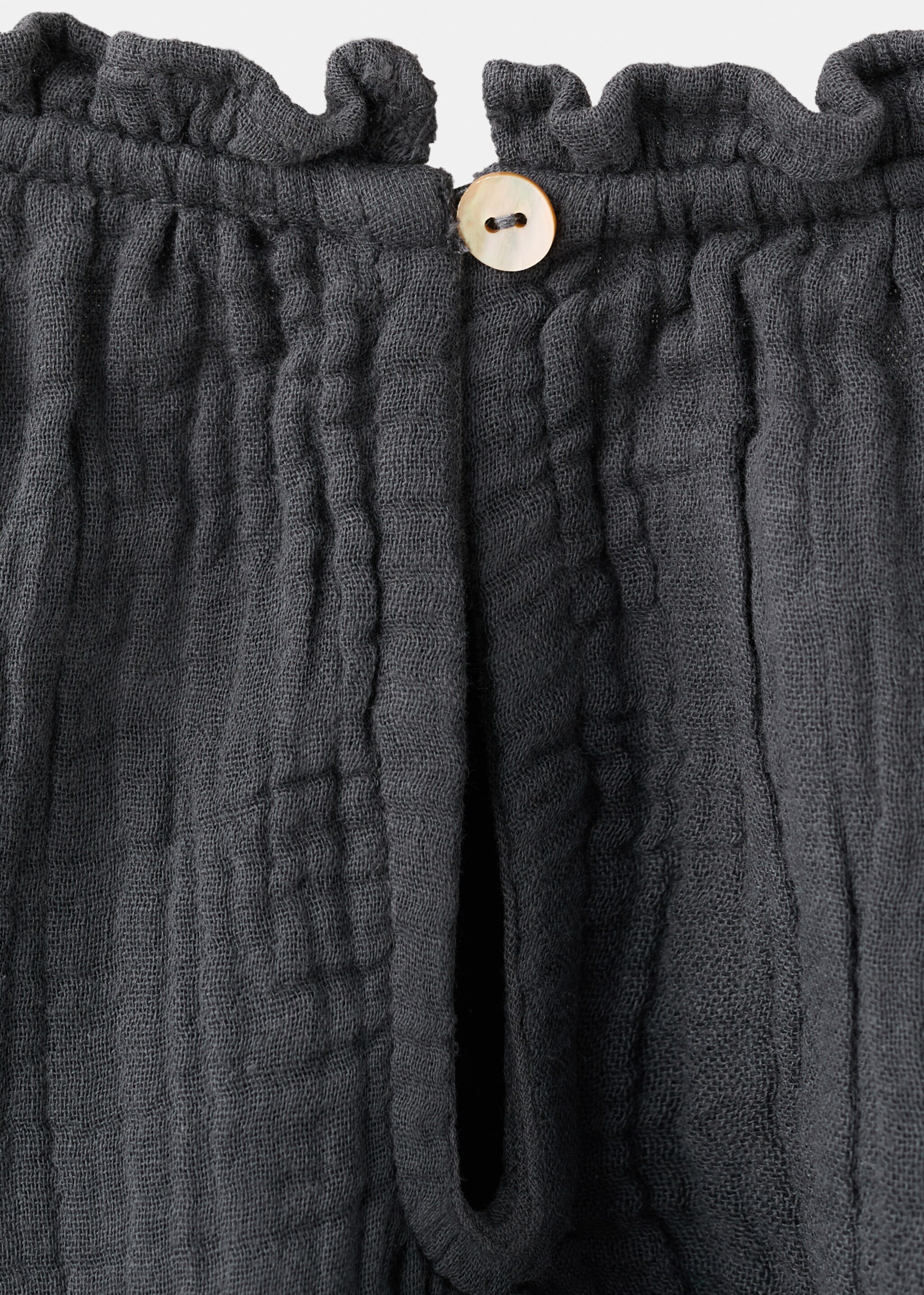 Embroidered cotton blouse - Details of the article 0, Charcoal. Ref: 27083722-00.