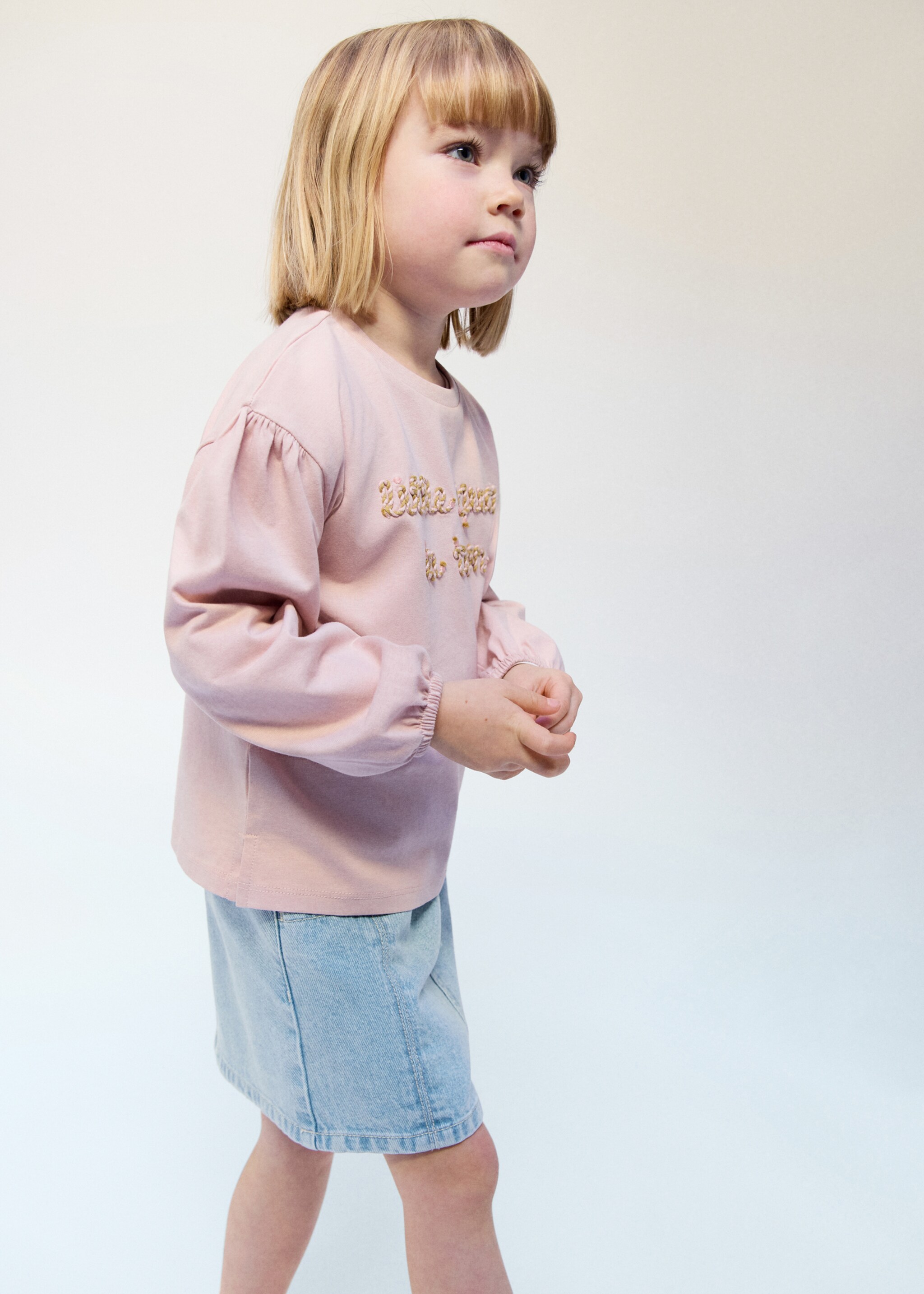 Denim cotton skirt - Medium plane, Light Blue. Ref: 27083723-00.