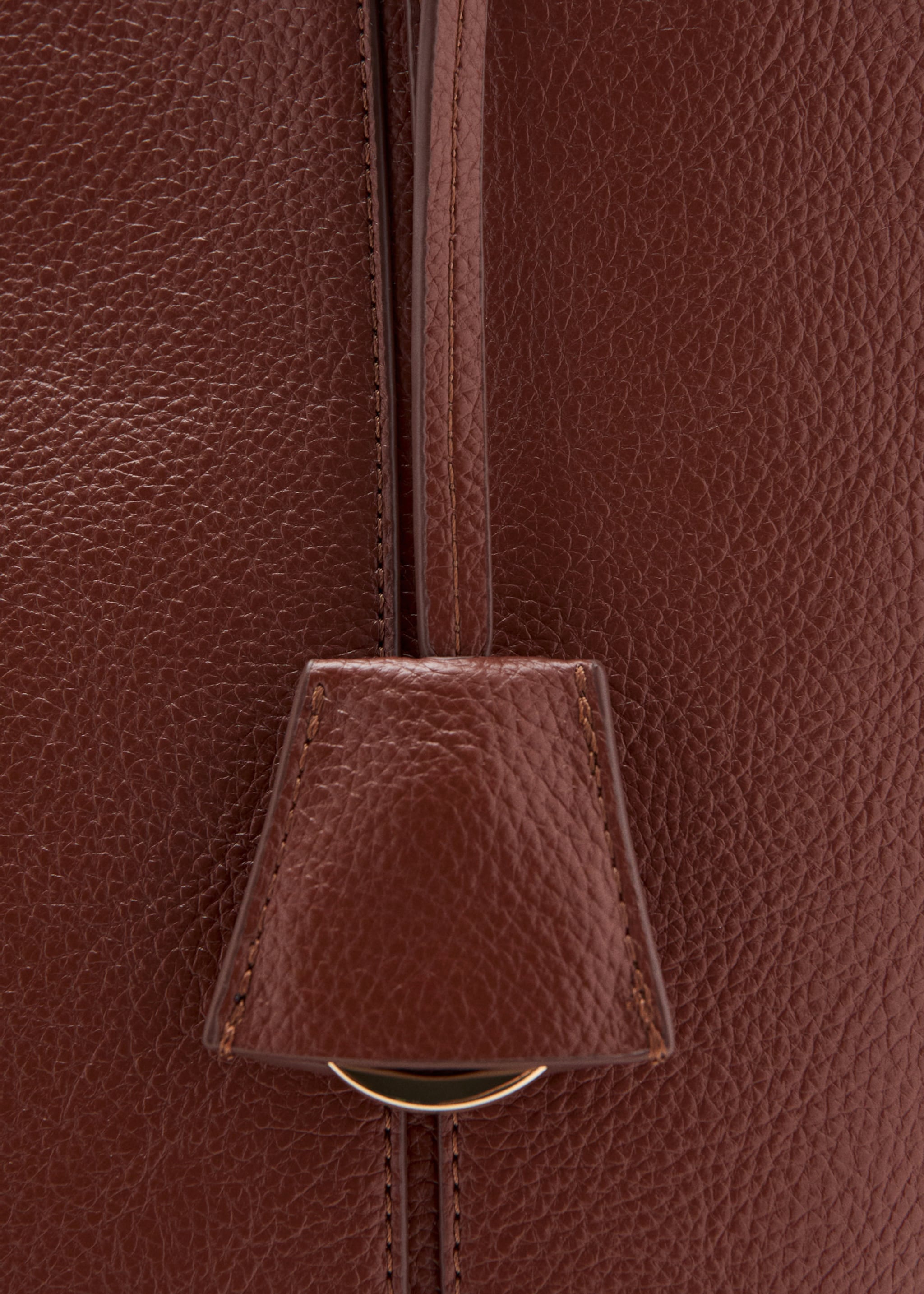 Shopper bag with handles - Details of the article 1, Leather. Ref: 27083726-00.