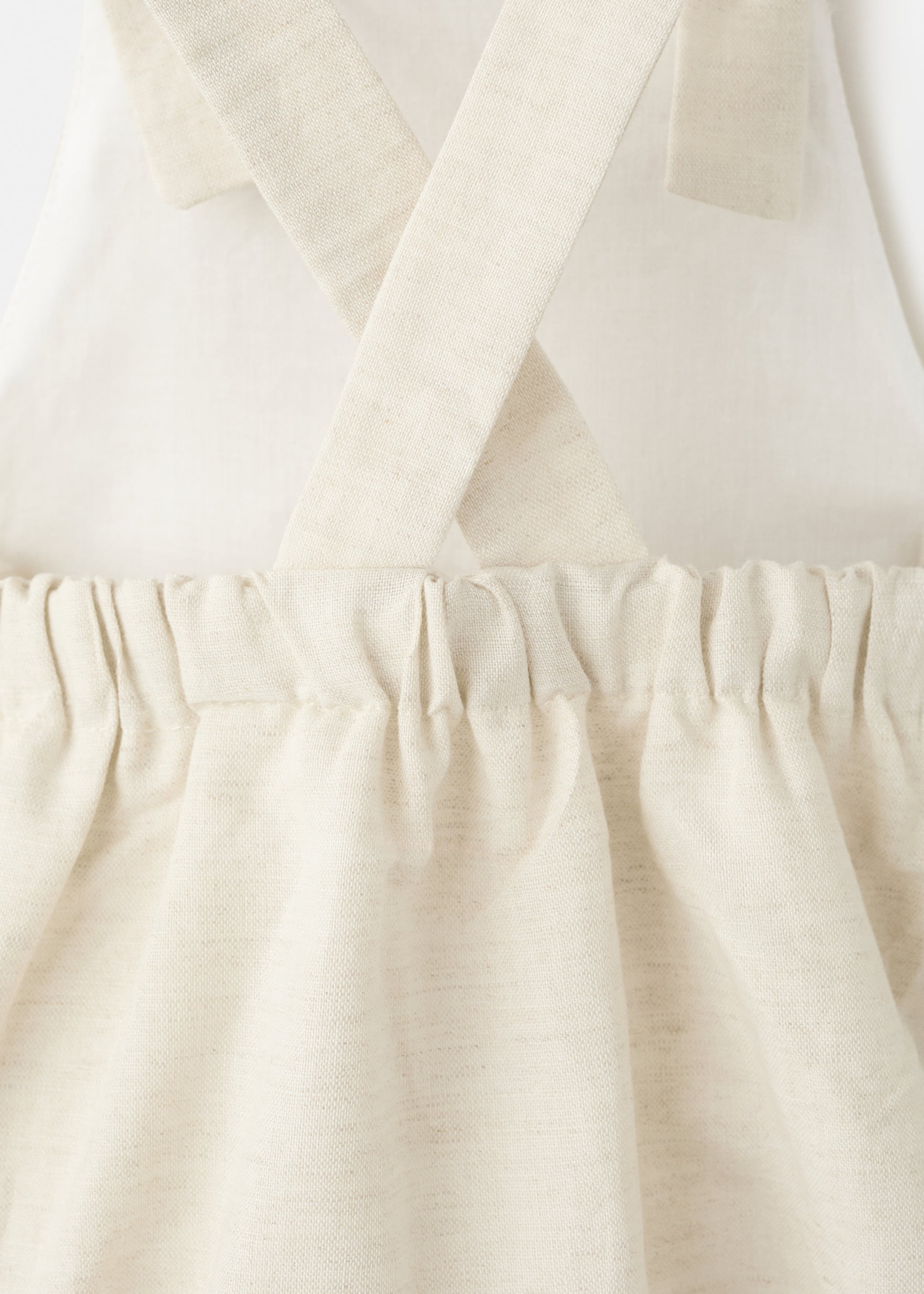 Linen romper - Details of the article 0, Beige. Ref: 27083727-00.
