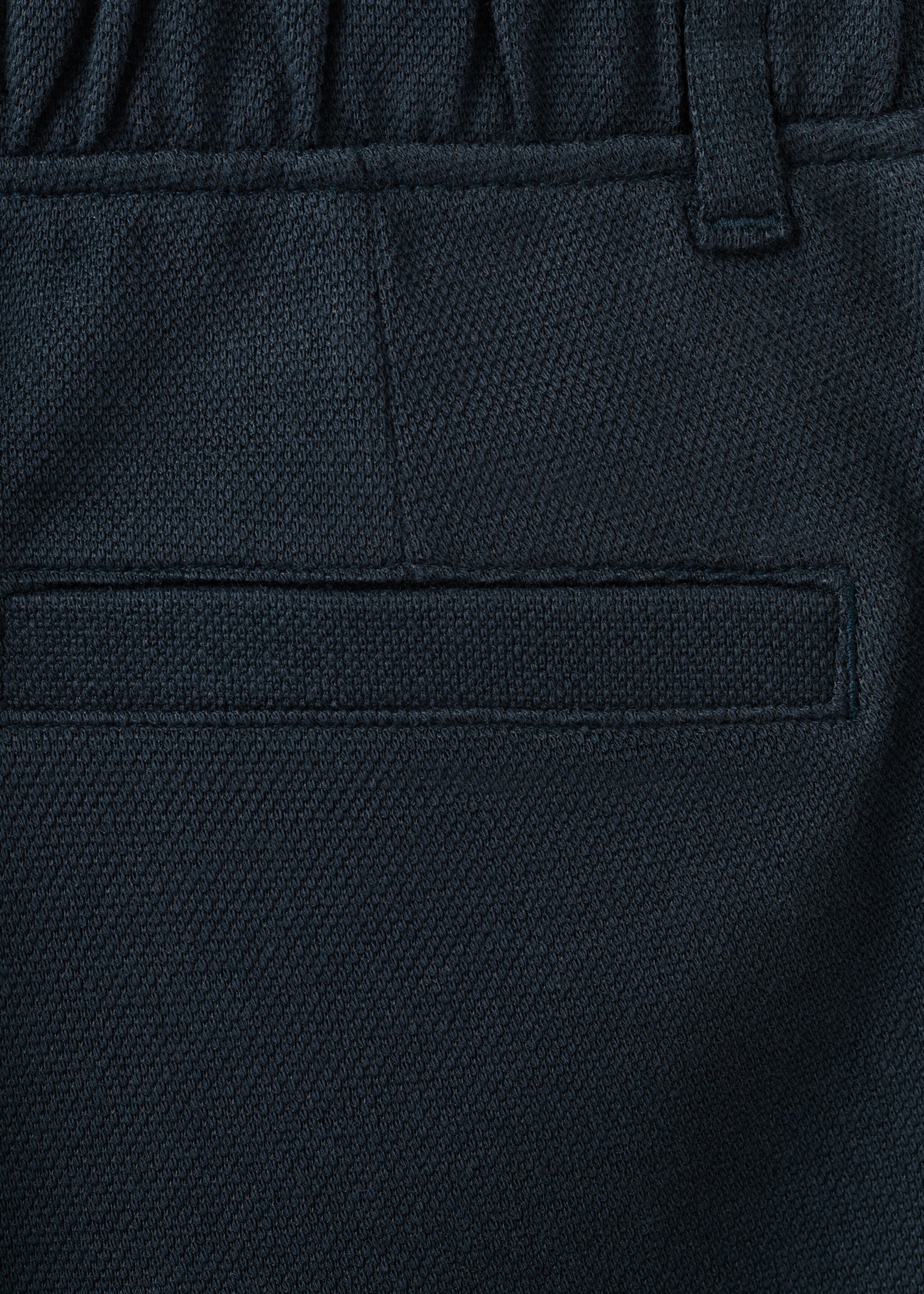 Straight-fit cotton trousers - Details of the article 8, Navy. Ref: 27083730-00.