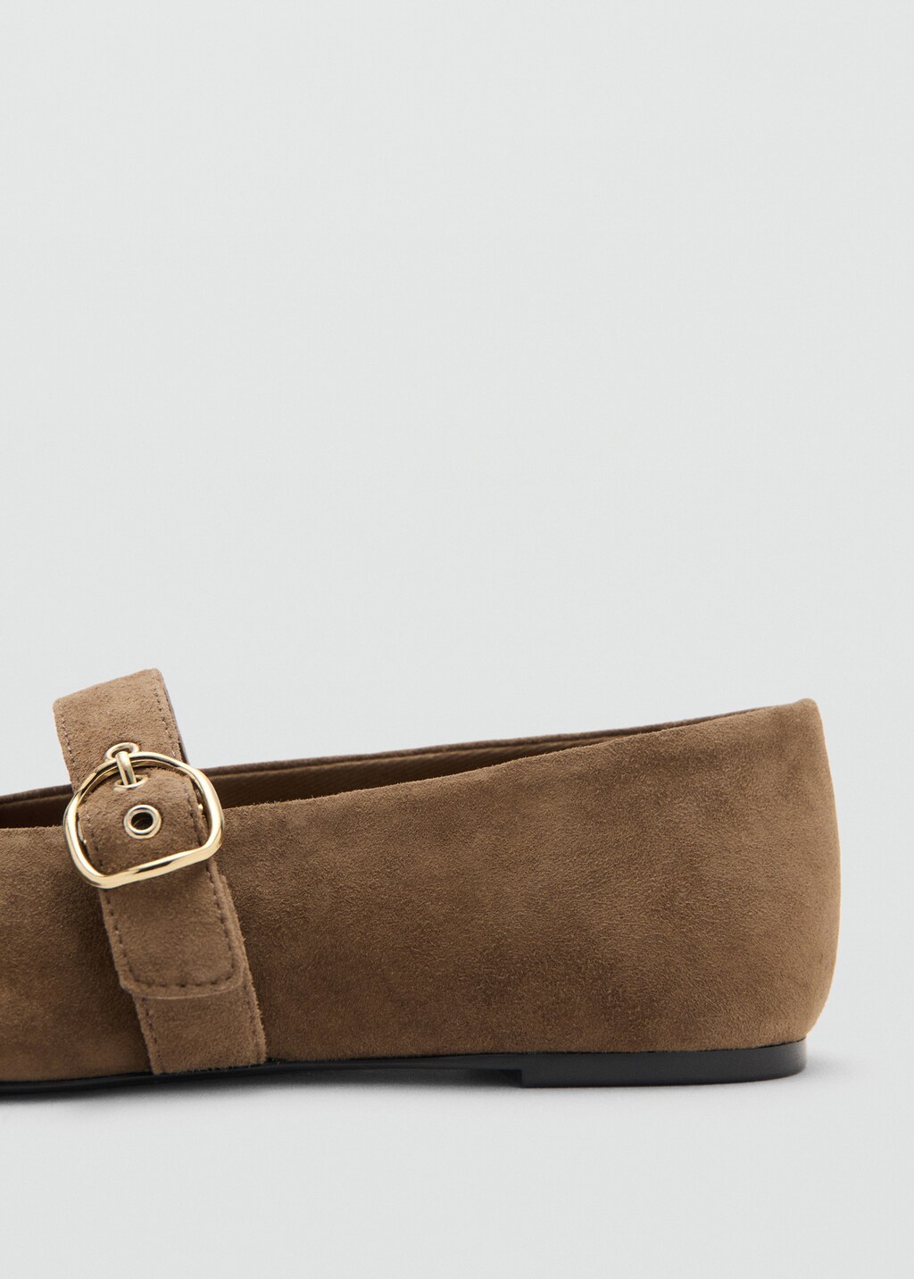 Leather ballerina with buckle strap - image 3