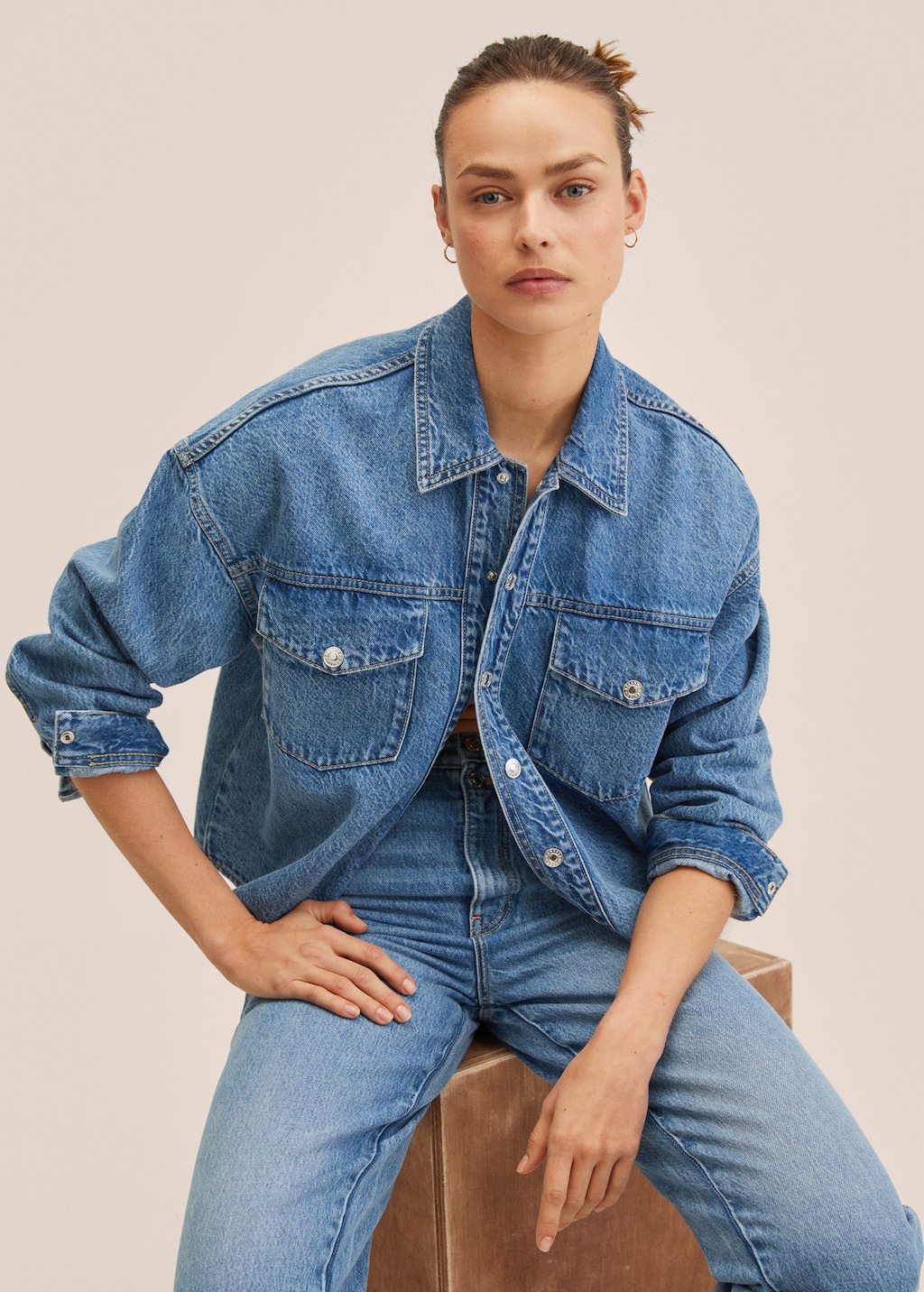 Chemise jean oversize femme hotsell