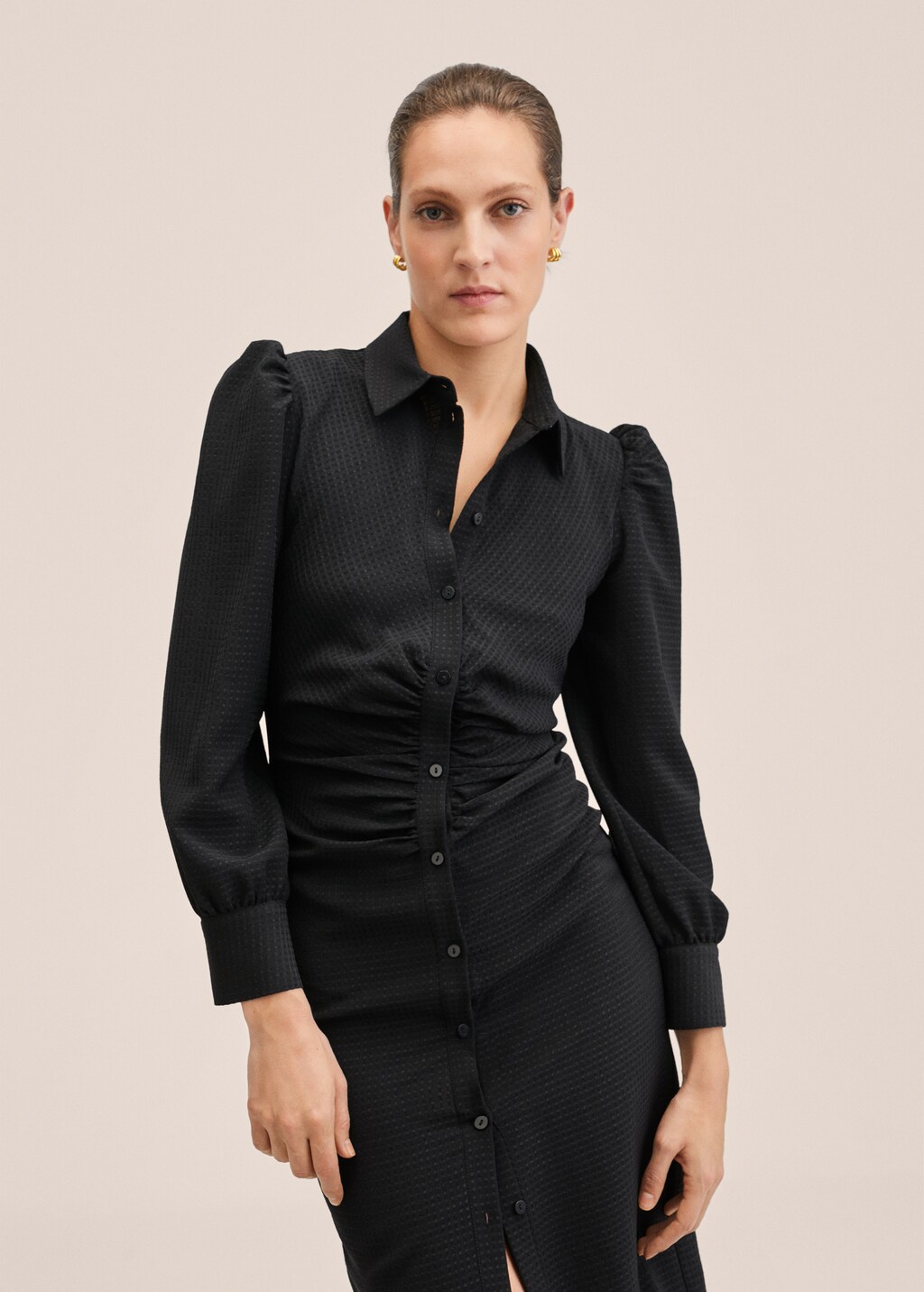 Ruffled shirt dress - Women | MANGO China Ruffled shirt dress - Women | MANGO China