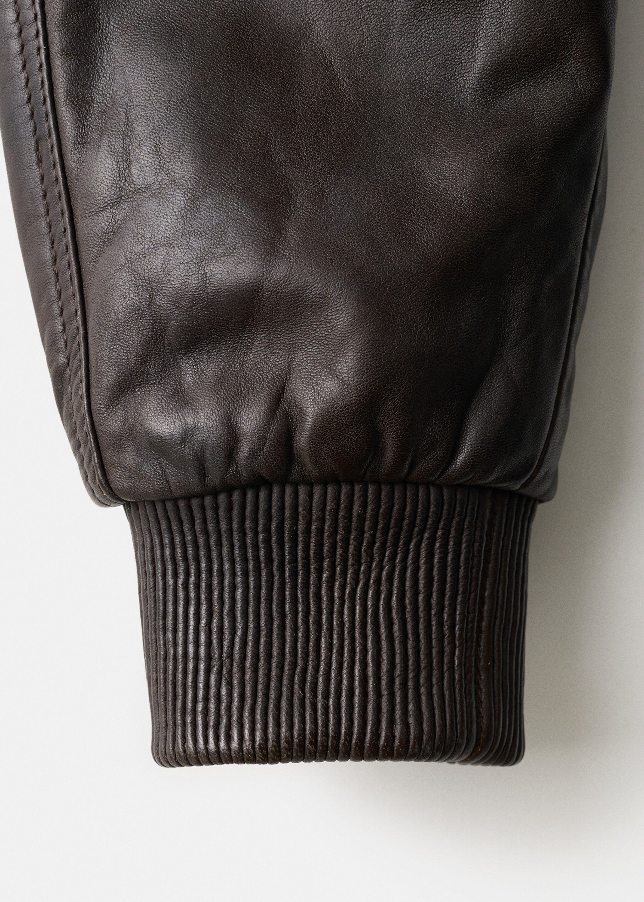 Oversize leather biker - Details of the article 0, Brown. Ref: 27084044-00.