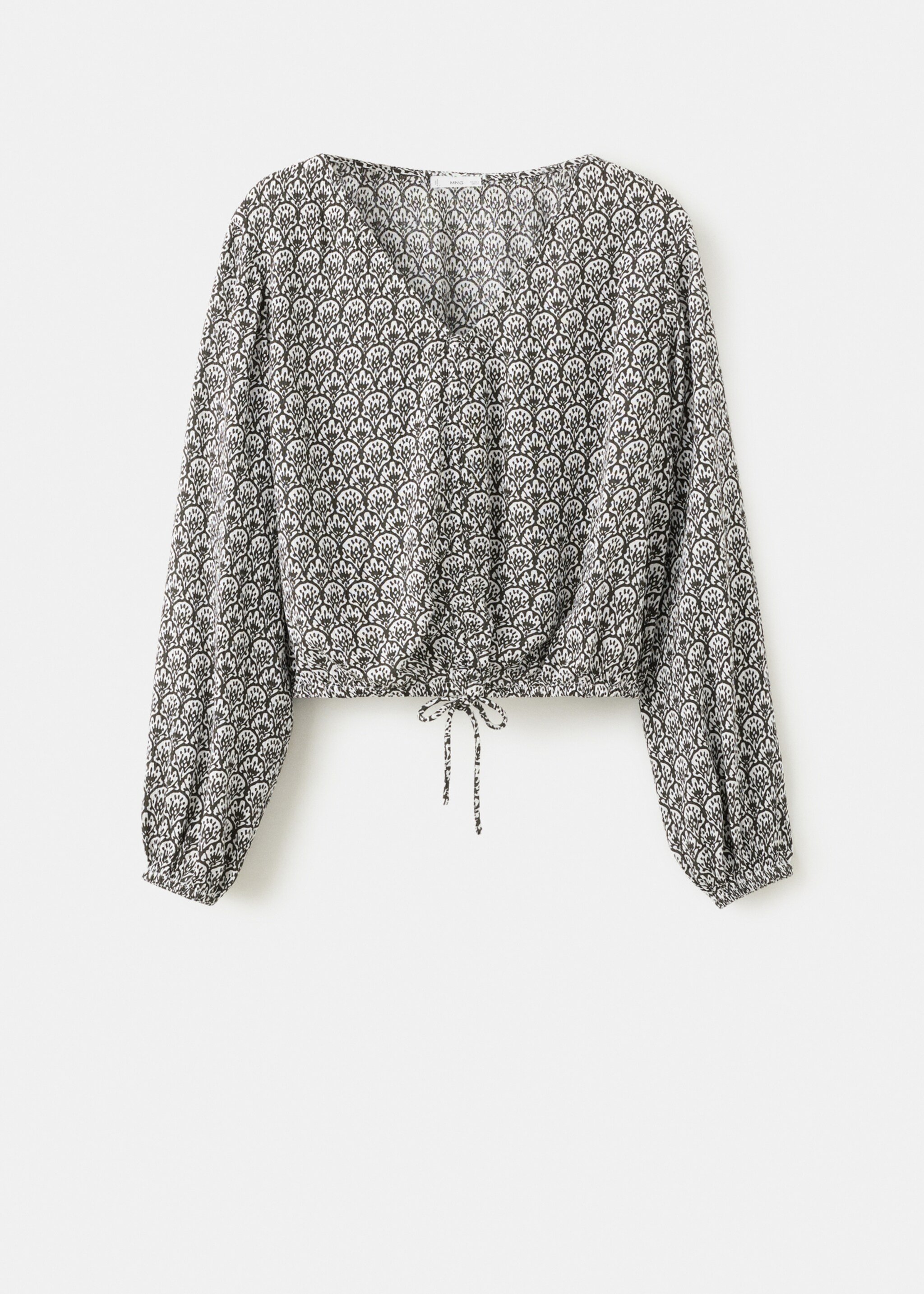 بلوزة مطبوعة منقطة - منتج دون نموذج, فحمي. Ref: 27084051-00.