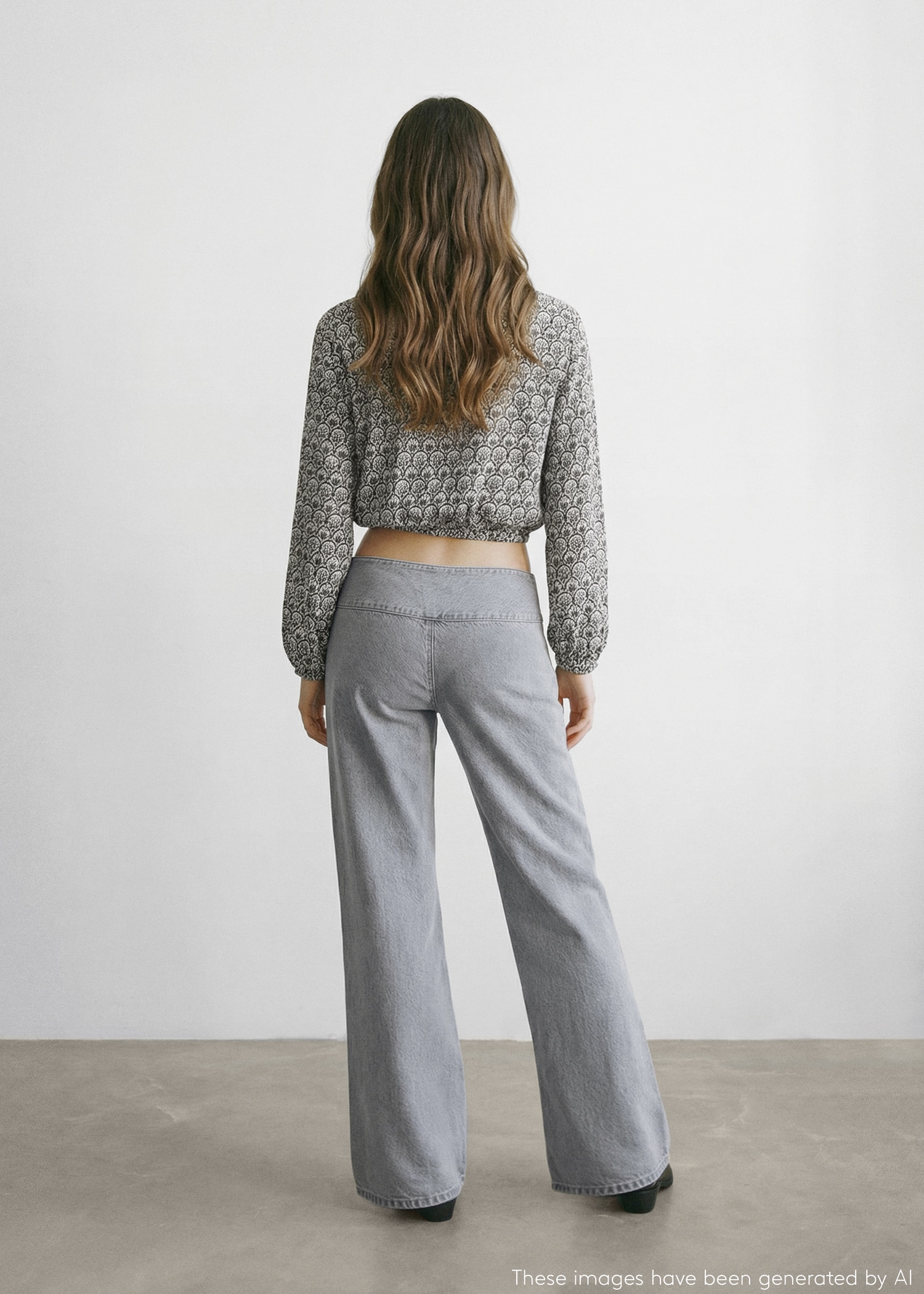 Blusa estampada fluida - Reverso del artículo