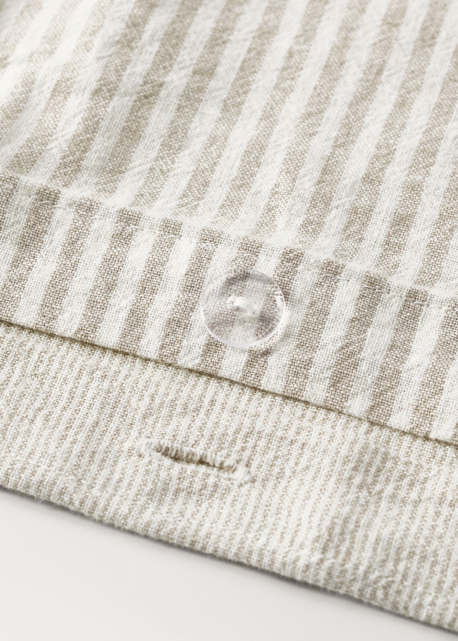 Cot bed duvet cover in cotton and linen with stripes - Details of the article 2